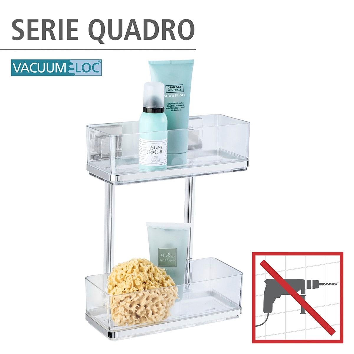 Wandregal Etagen 2 »Vacuum-Loc OTTO bei bestellen Quadro«, WENKO