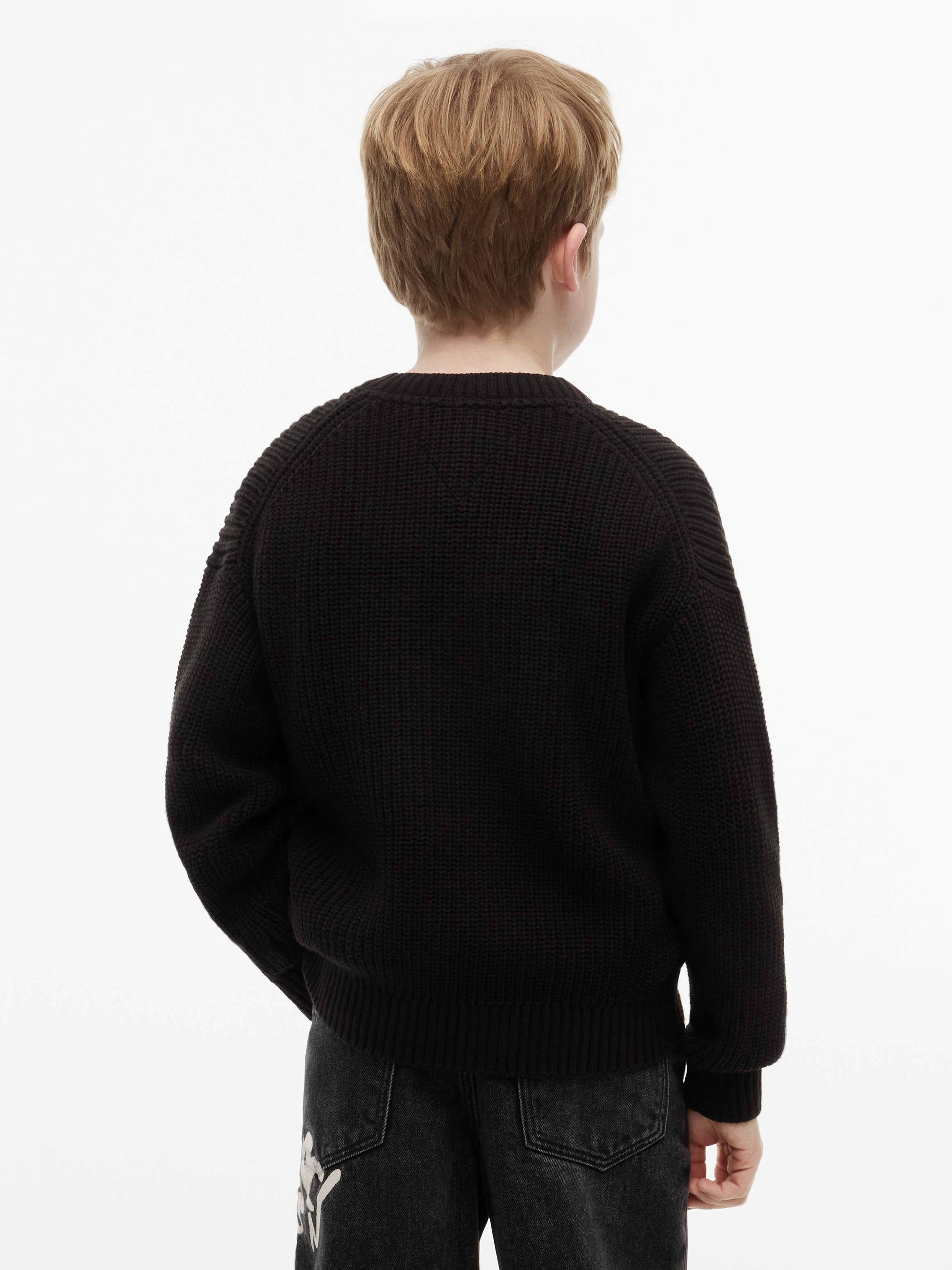 Tommy Hilfiger Strickpullover »HERITAGE FLAG« Rundhalsausschnitt, Rippstrick, Kinder bis 16 Jahre