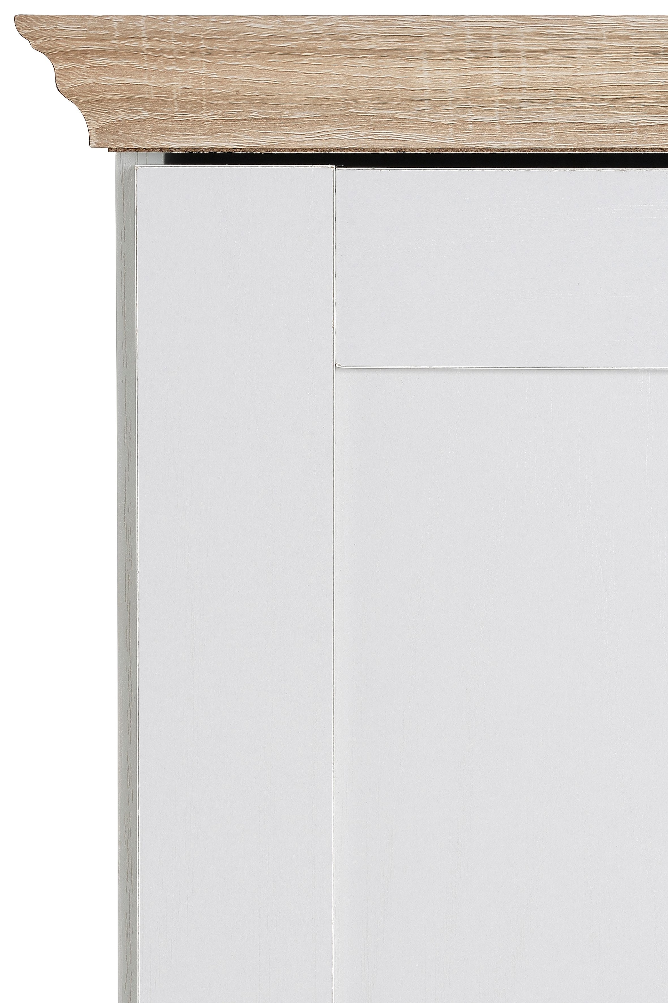 Home affaire Drehtürenschrank »Binz, Wäscheschrank, Mehrzweckschrank, skandinavischer Landhausstil«, (B/H/T ca. 122/130/35 cm), viele Stauraummöglichkeiten, Metallgriffe, Türen mit Rahmen/ Kassetten
