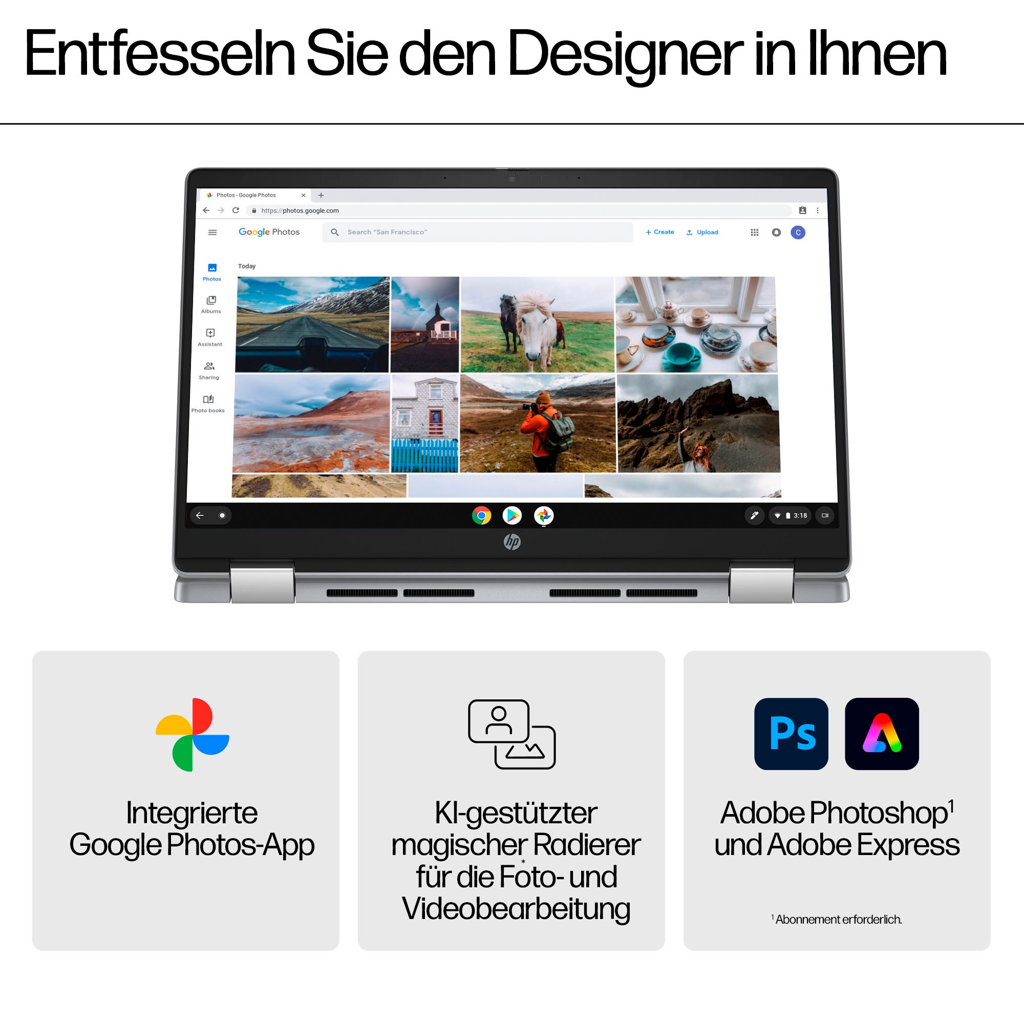 HP Chromebook »14b-cd0011ng«, 35,6 cm, / 14 Zoll, Intel, UHD Graphics, 128 GB SSD