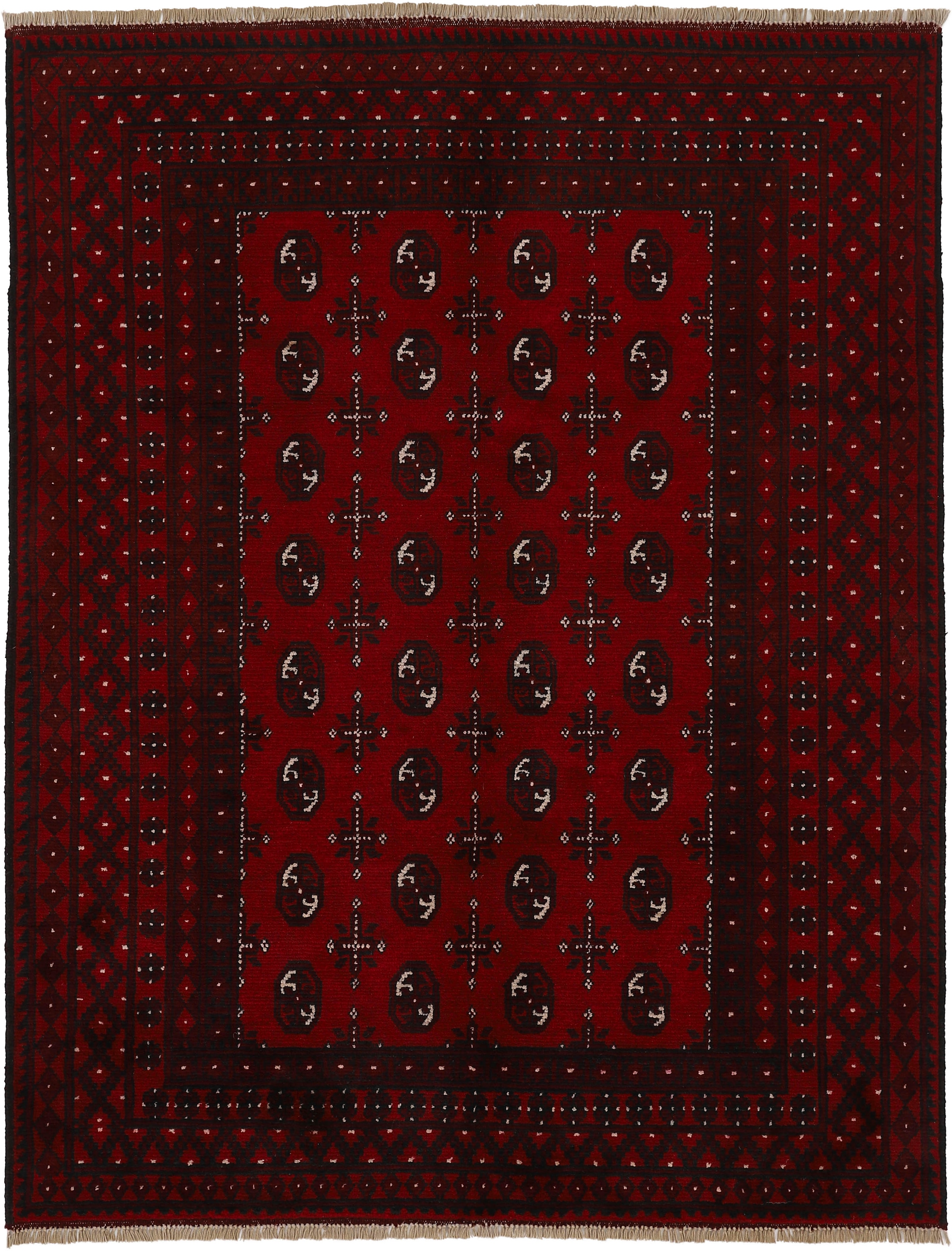 Woven Arts Orientteppich »Afghan Akhche Bokhara«, rechteckig, reine Schurwolle für ein warmes Raumklima, handgearbeitet