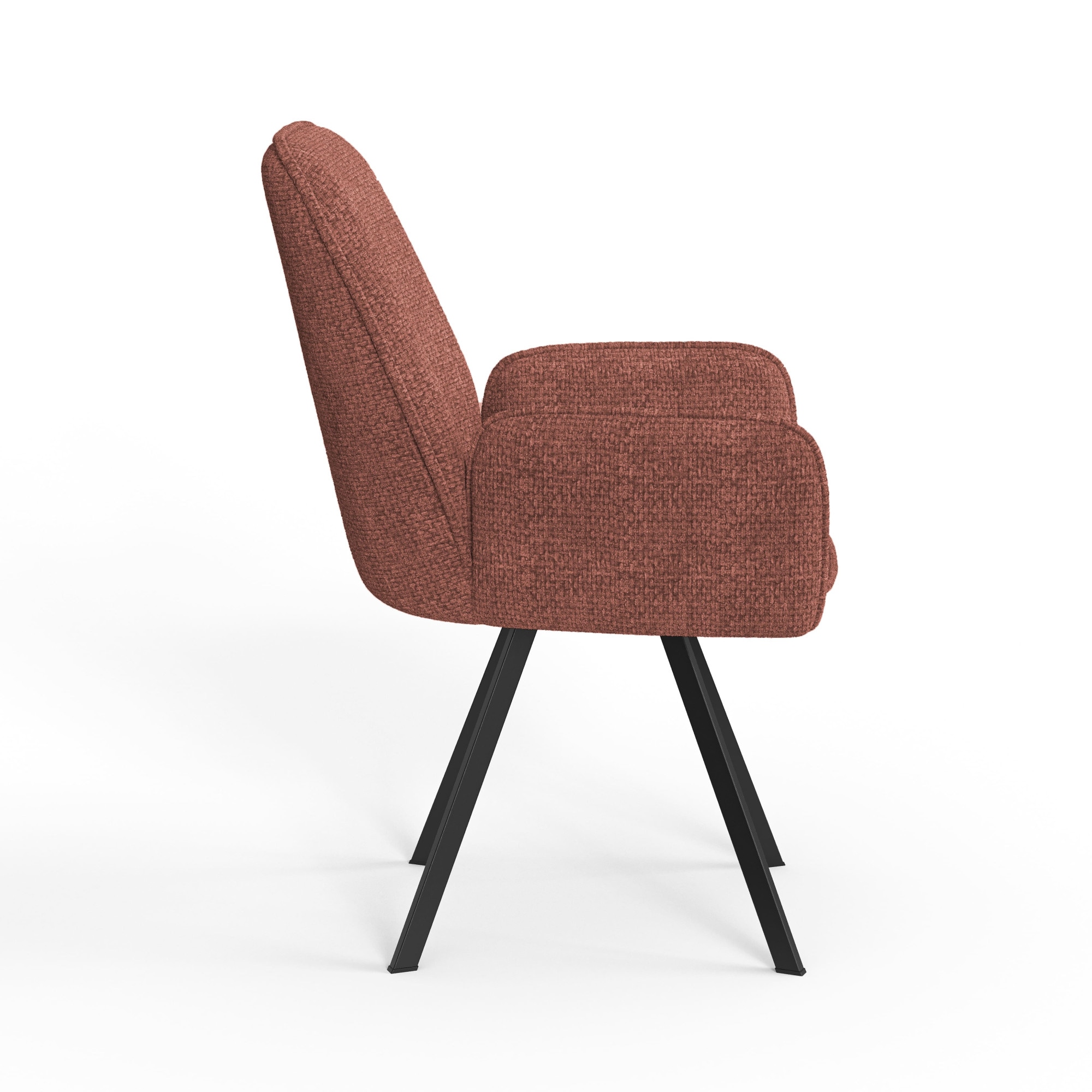 OTTO home Armlehnstuhl »Mily Esszimmerstuhl, Polstersessel, Wohnstuhl, Essstuhl mit Armlehnen« (Set) 2 Stk.mit schwarz pulverbeschichteten Metallbeinen, gepolstert, modern