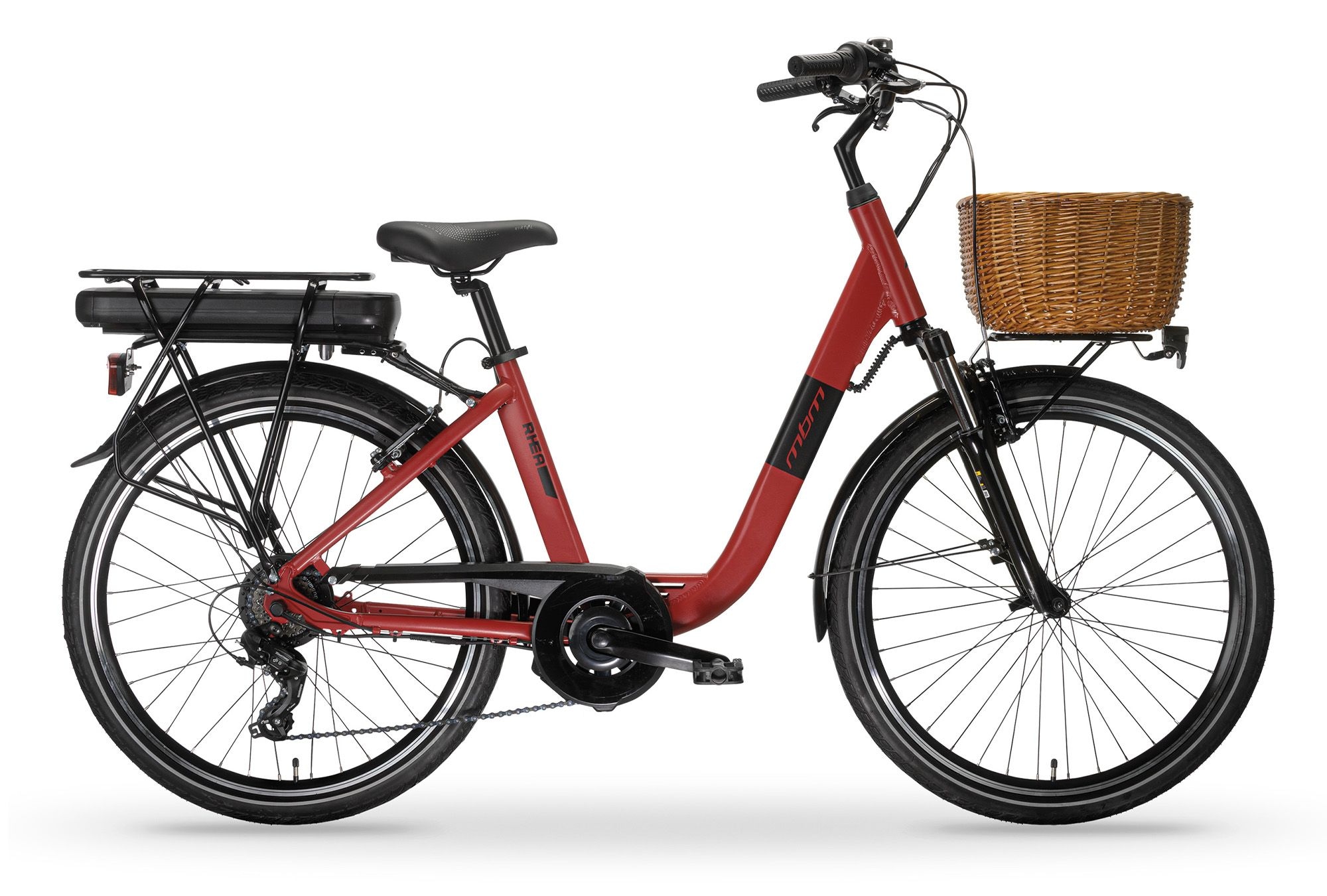 MBM E-Bike »Elektro-Citybike RHEA 24 Zoll, red«, Shimano