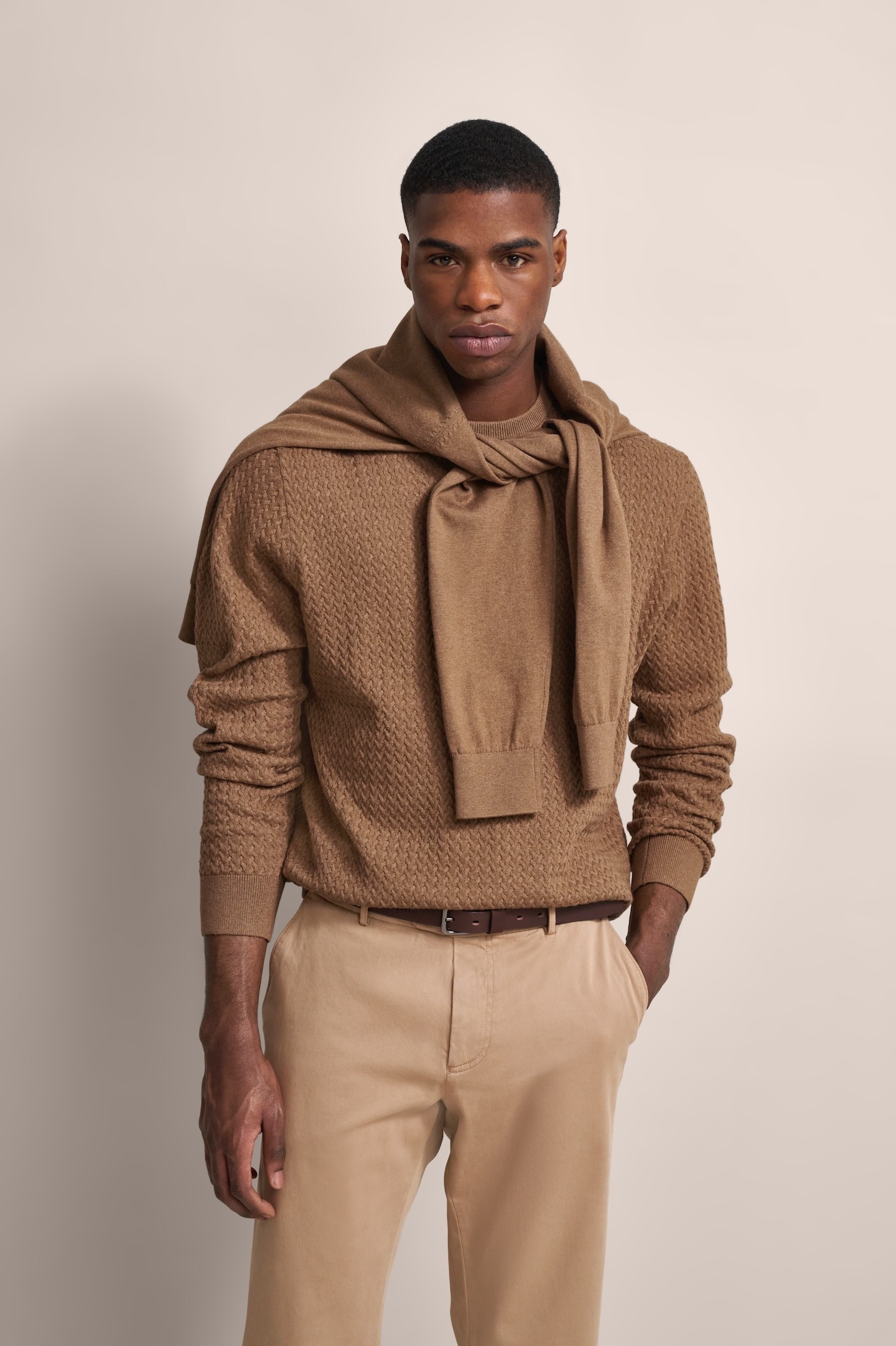 bugatti Strickpullover, mit Geflechtstruktur
