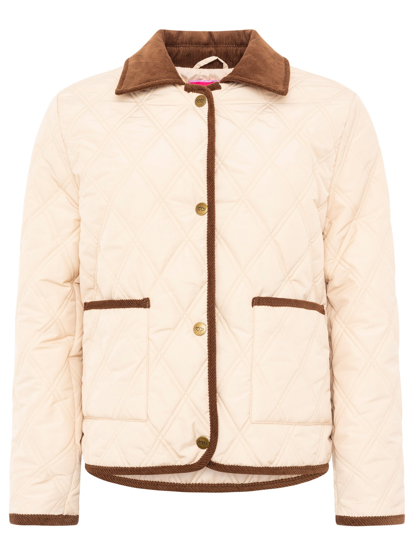 Zwillingsherz Steppjacke »"Classic"« ohne Kapuze Kordkragen, Knopfleiste und Taschen
