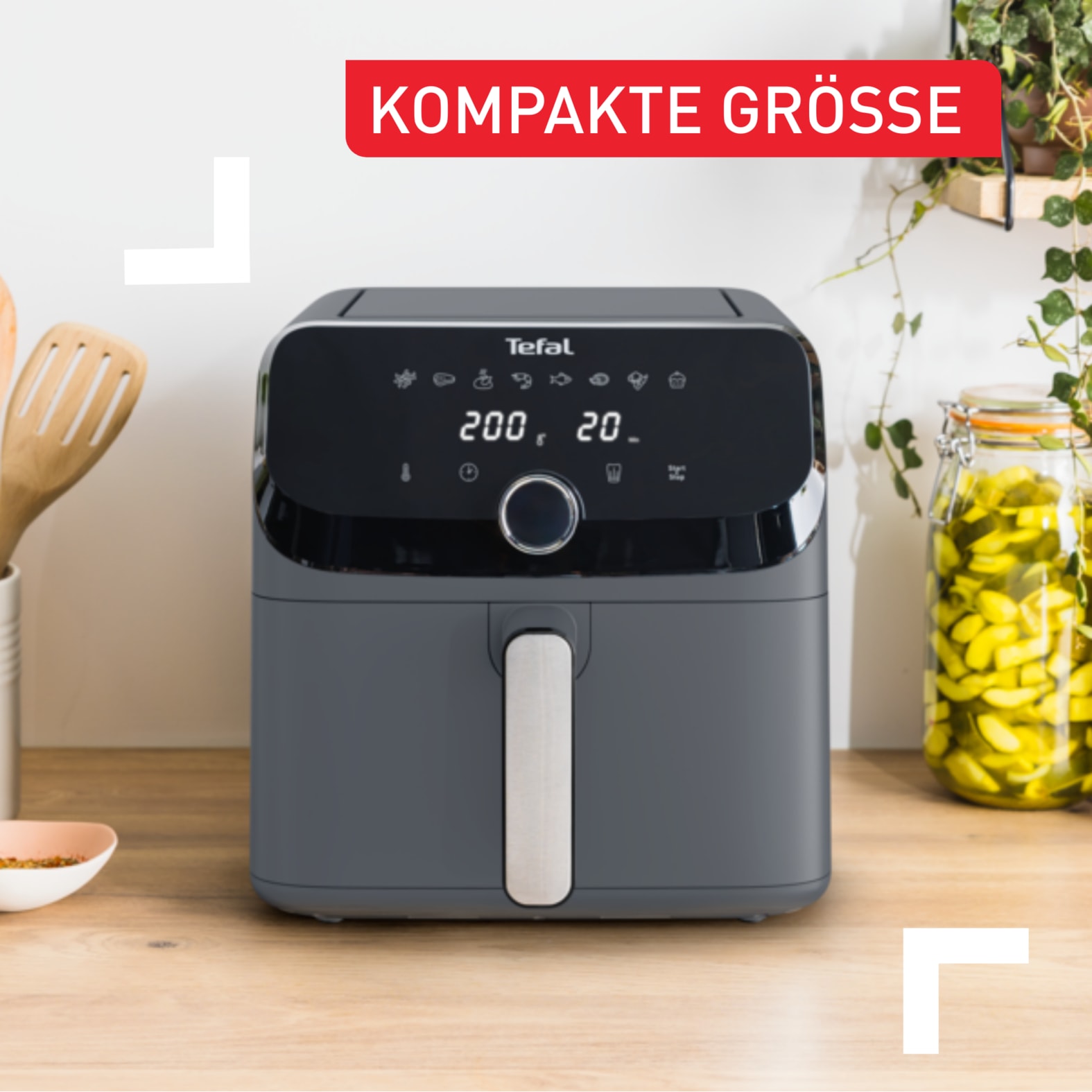 Tefal Heißluftfritteuse »Tefal EY855B Easy Fry Mega Heißluftfritteuse«, 2020 W, 8 voreingestellte Programme, extragroßes Fassungsvermögen, EY855B