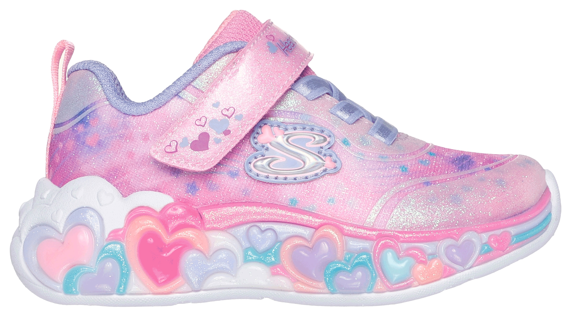 Skechers Lauflernschuh »ETERNAL HEART LIGHTS«, Blink,-Klettschuh mit Herz-Applikation, Größenschablone zum Download