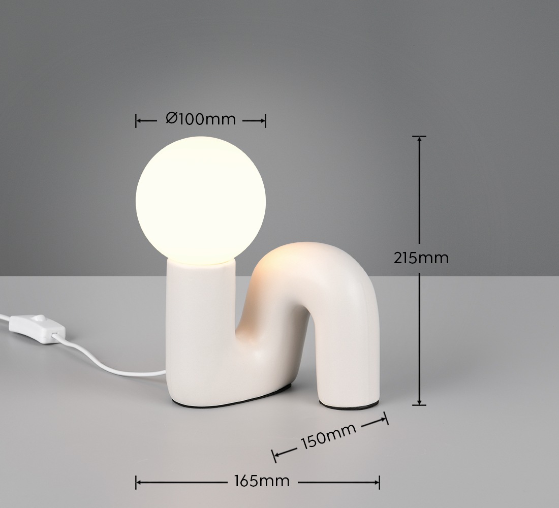 REALITY Leuchten Tischleuchte »QUINN, Keramik Tischlampe m. Glasschirm, Set inkl 2xG9 Leuchtmittel 3W« G9 2 Stk. Warmweiß Design Nachttischlampe, Schreibtischlampe Höhe 22cm, Glas Lampenschirm