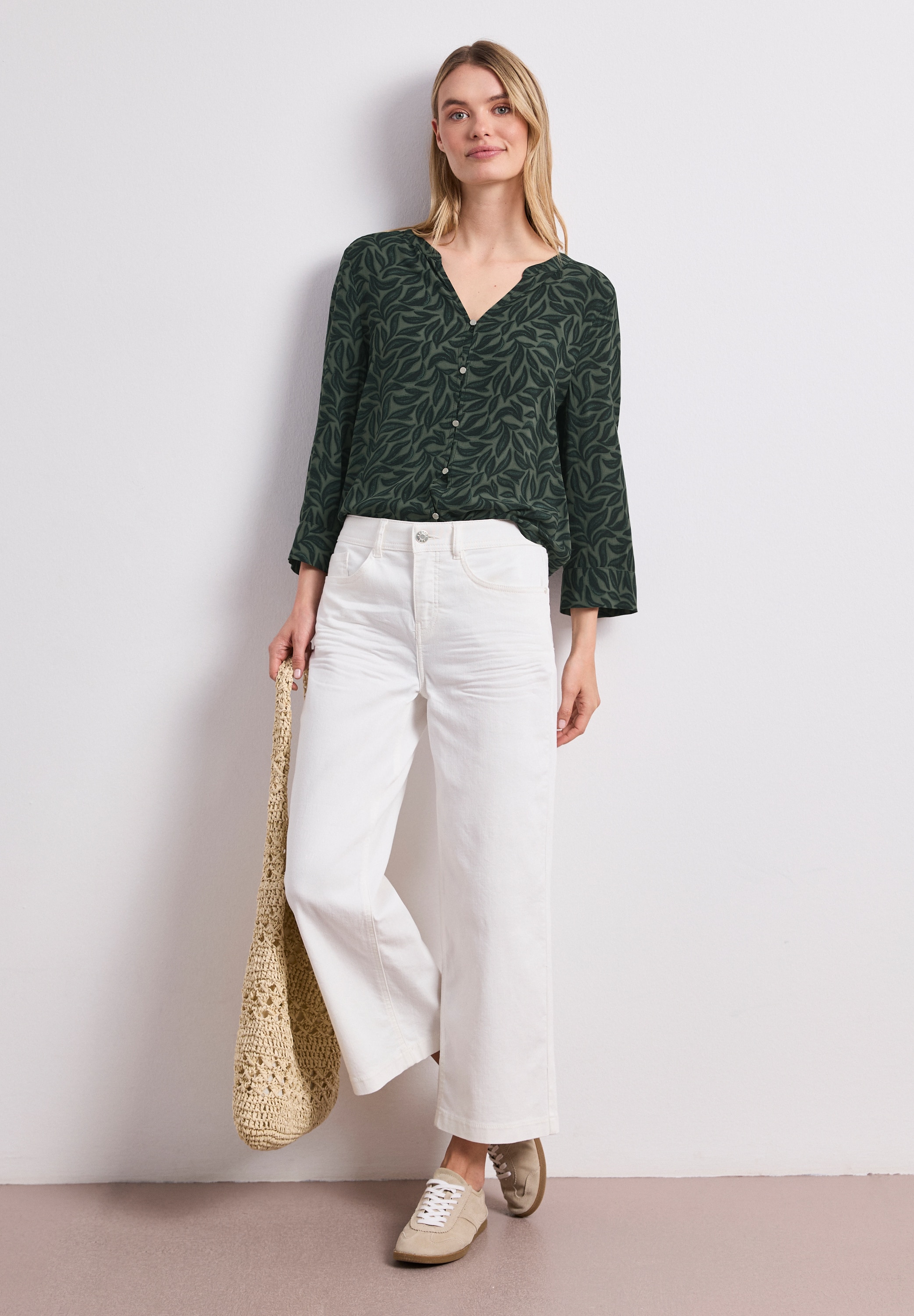 STREET ONE Druckbluse 3/4-Arm Sommerbluse mit floralem Muster