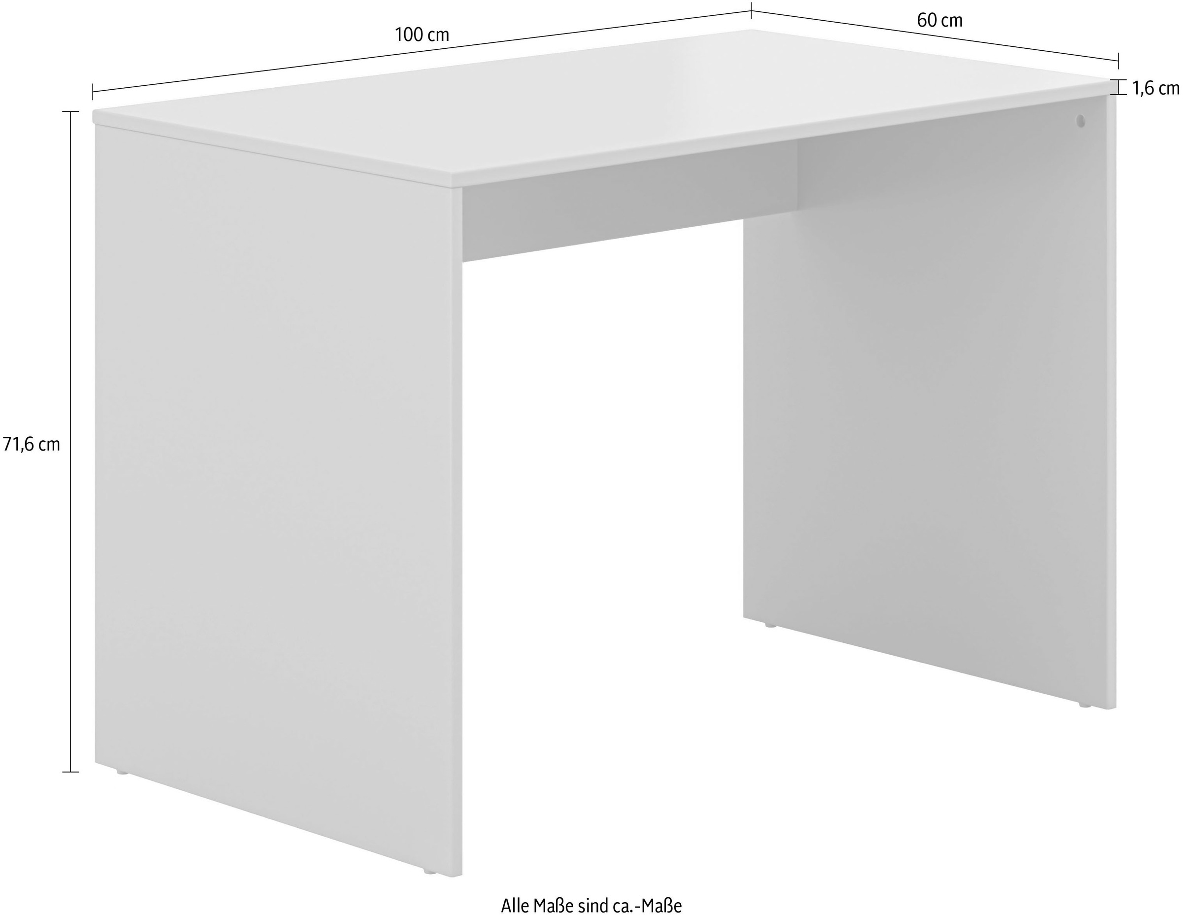YUNY by PAIDI Schreibtisch »BROTHER STU«, (B/H/T ca. 100x72x60cm, Taupe), yuny by PAIDI