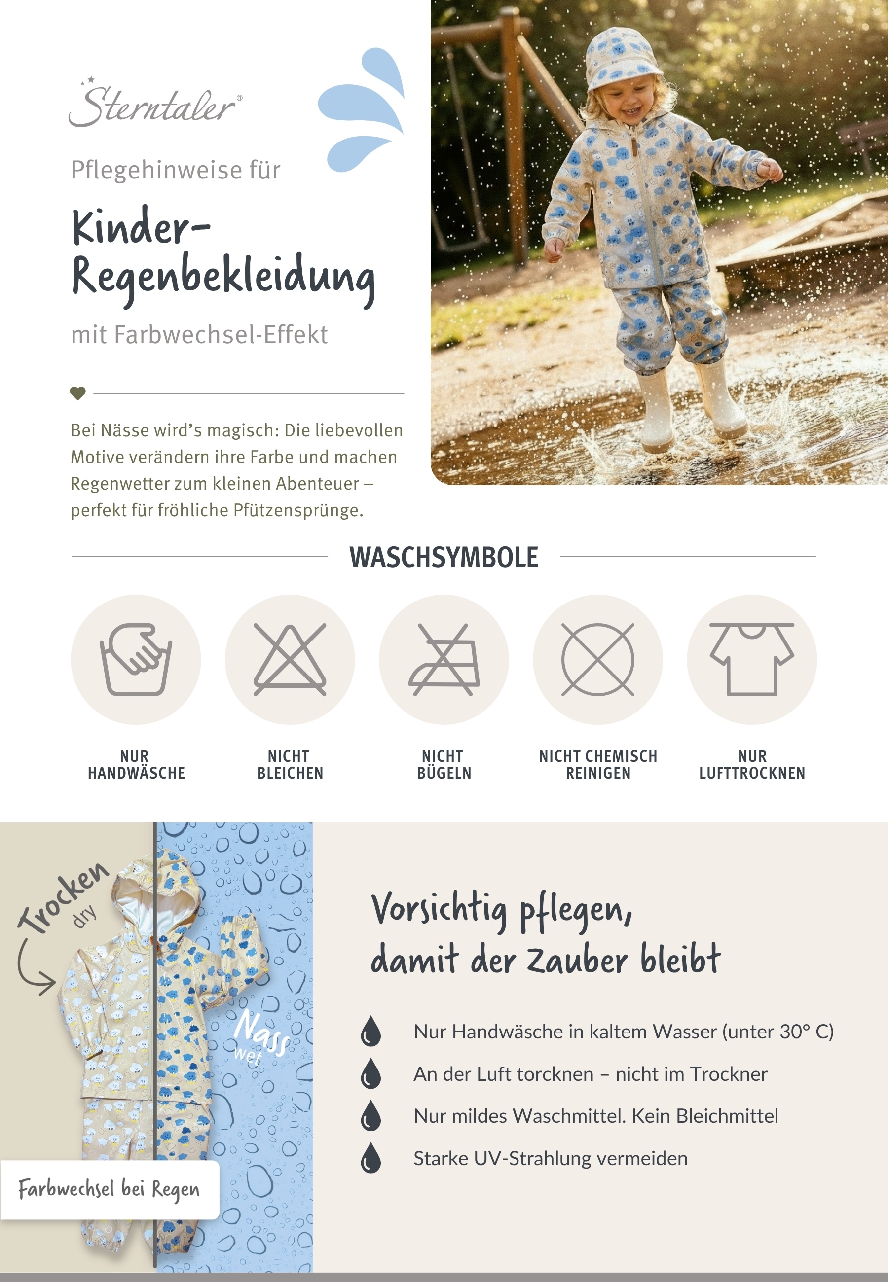 Sterntaler® Regenhose »Farbwechsel Matschhose ungefüttert Baustelle«