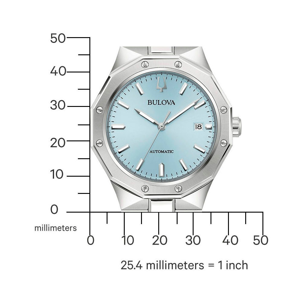 Bulova Automatikuhr Armbanduhr, Herrenuhr, Mechanische Uhr, Edelstahlarmband, analog, Tag