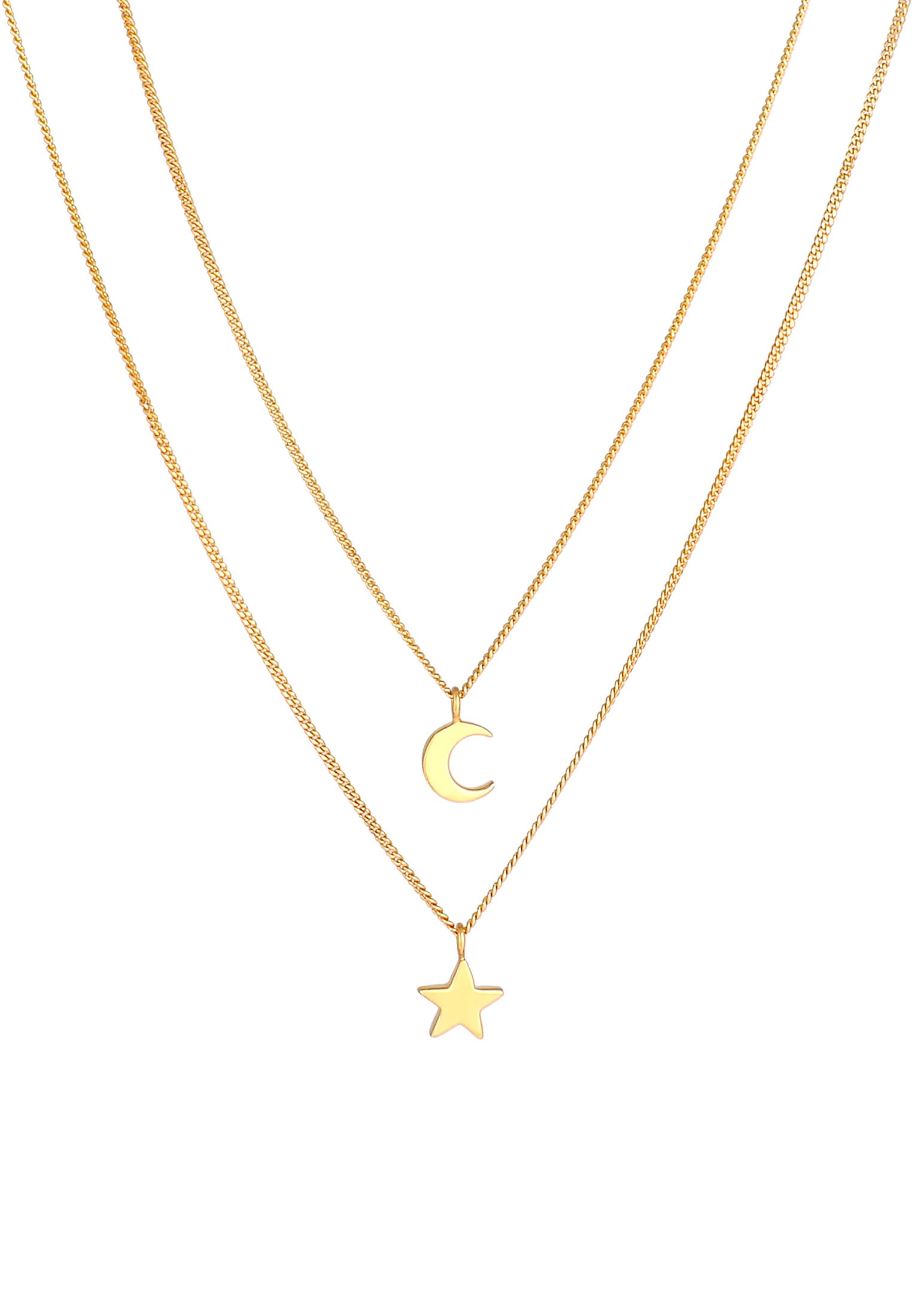 Elli Silberkette »Halskette Layer Stern Mond Astro 925 Silber«