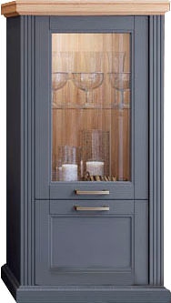 OTTO home Vitrine »Tara« (H/B/T): 132/66/48cm,  lackiert mit wasserbasiertem UV-Lack, Soft-Close-Funktion
