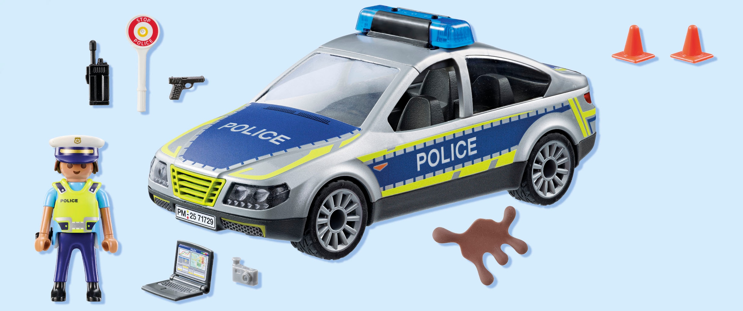 Playmobil® Konstruktions-Spielset »Polizei Streifenwagen (71729), Playmobil Action Heroes«, (24 St.)