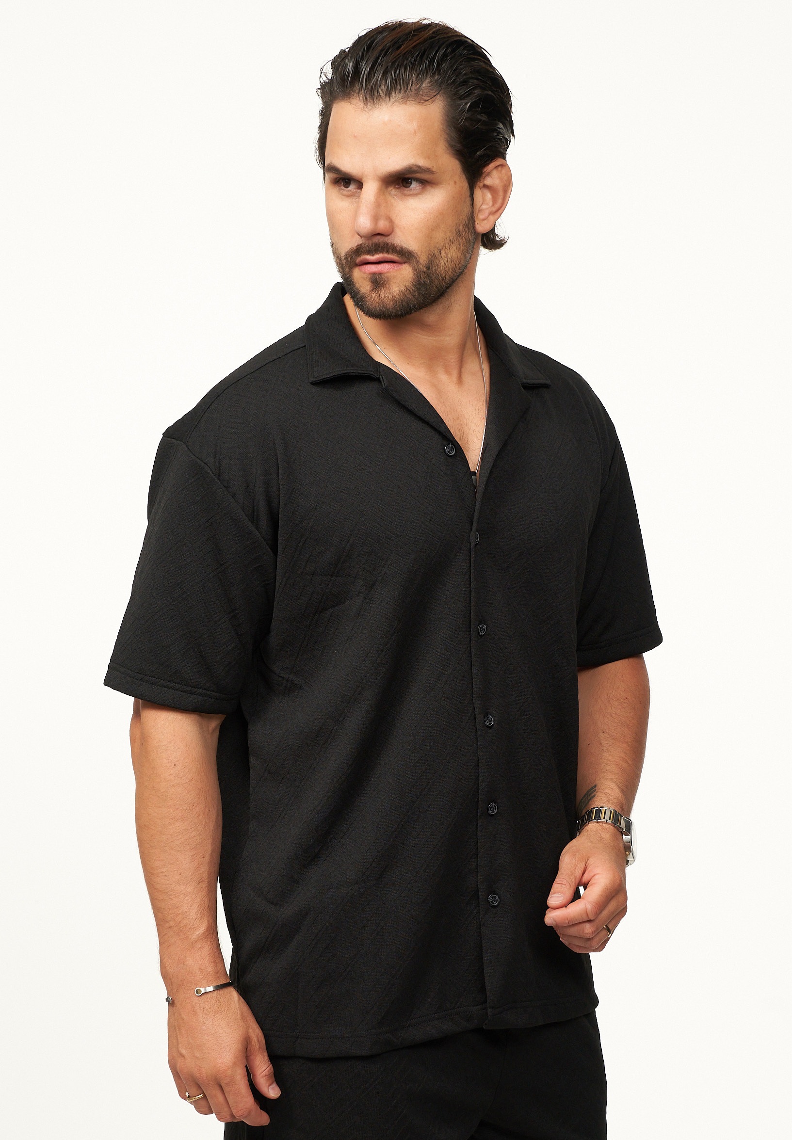 CARISMA Kurzarmhemd »im Summer-Look mit Strukturmuster Regular-Fit« Herren Kurzarm Strick Polo-Hemd T-Shirt