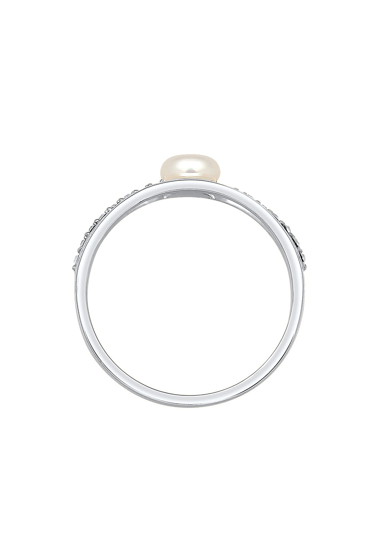 Elli Verlobungsring »Ring Süßwasserzuchtperle Kristalle 925 Sterling Silber«
