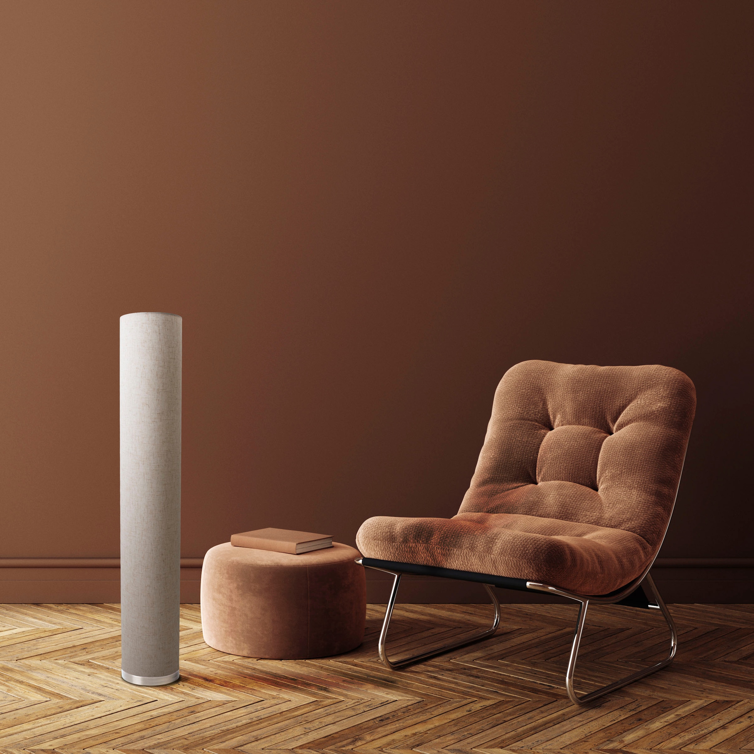 näve Stehlampe »Beate«, 3 flammig, Leuchtmittel E27 | ohne Leuchtmittel, Metall/Textil, exkl. 3x E27 max. 40W, Höhe: 110cm, Farbe: natur