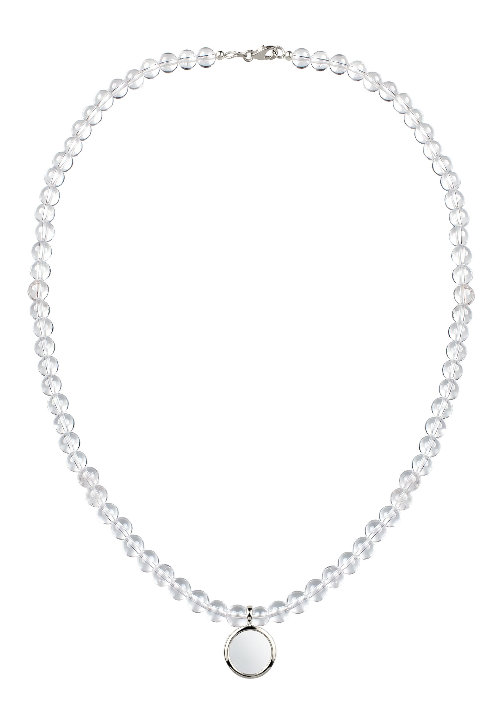 Elli Silberkette »Halskette Rock Crystal Kreis Transparent 925 Sterling Silber«
