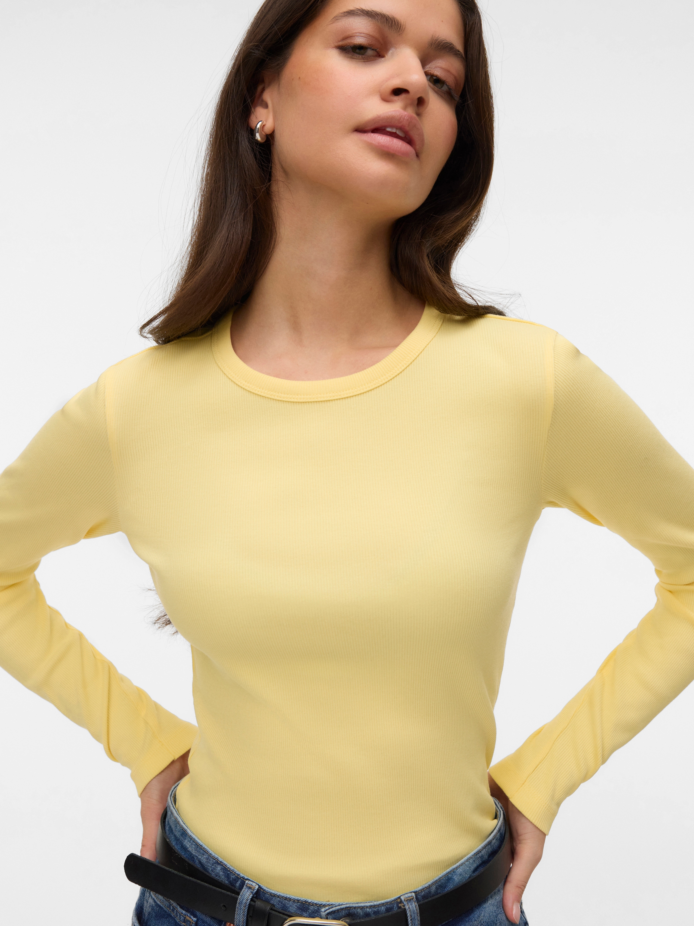 Vero Moda Langarmshirt »VMCHLOE LS SHORT TOP JRS NOOS« Baumwollmischung