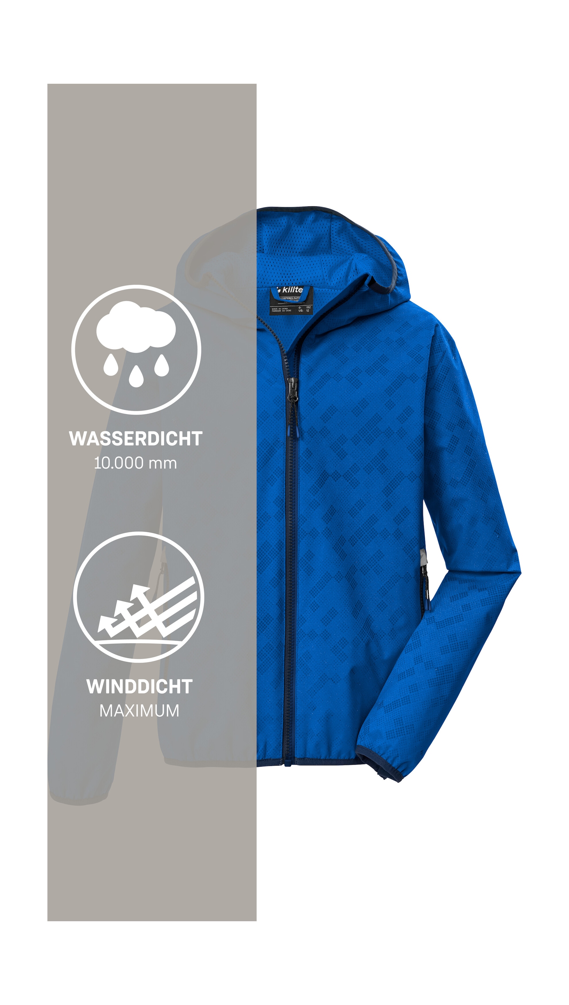 Killtec Funktionsjacke »KOS 145 BYS JCKT« Kinderjacke mit Magic Print, wasserdicht, Kapuze, Kinnschutz