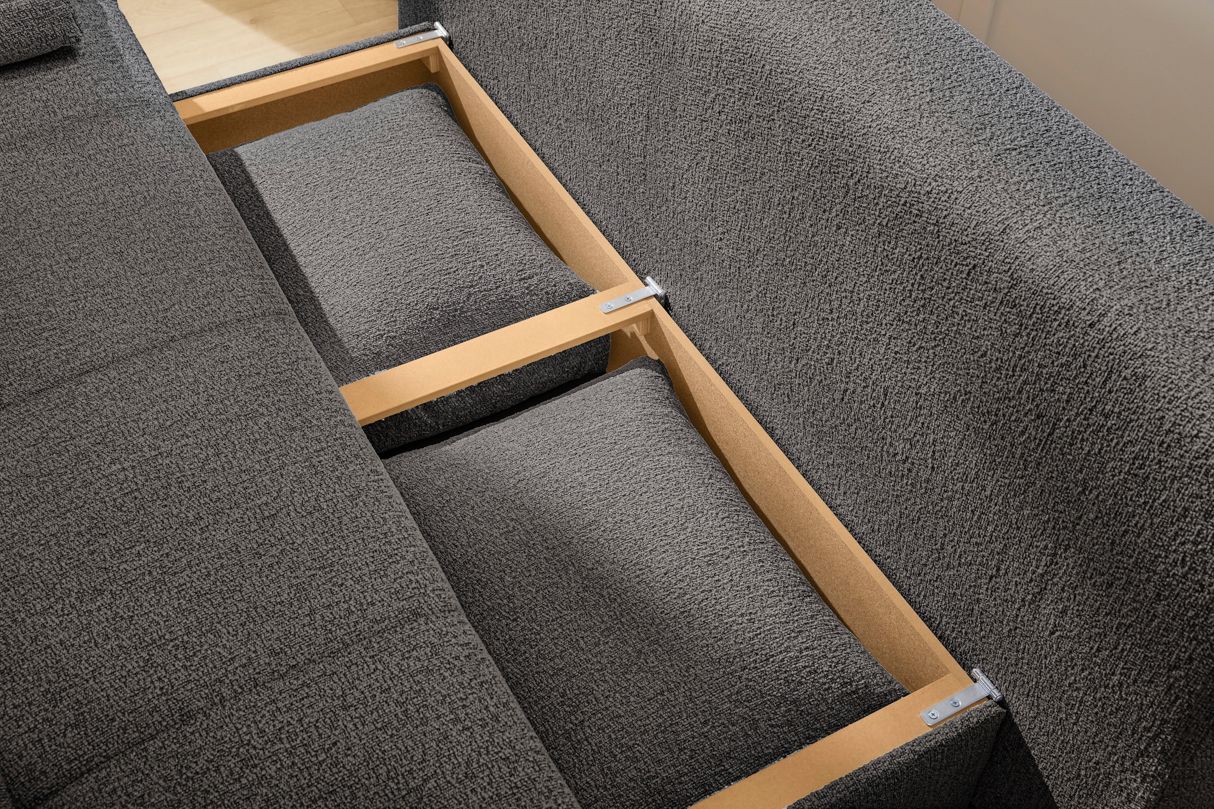 Jockenhöfer Gruppe Schlafsofa »Felix, B: 205 cm, Liegefl. 155x201 cm, Dauerschlafsofa, inkl. Topper« inklusive Schlaffunktion und Bettkasten, Federkernpolsterung
