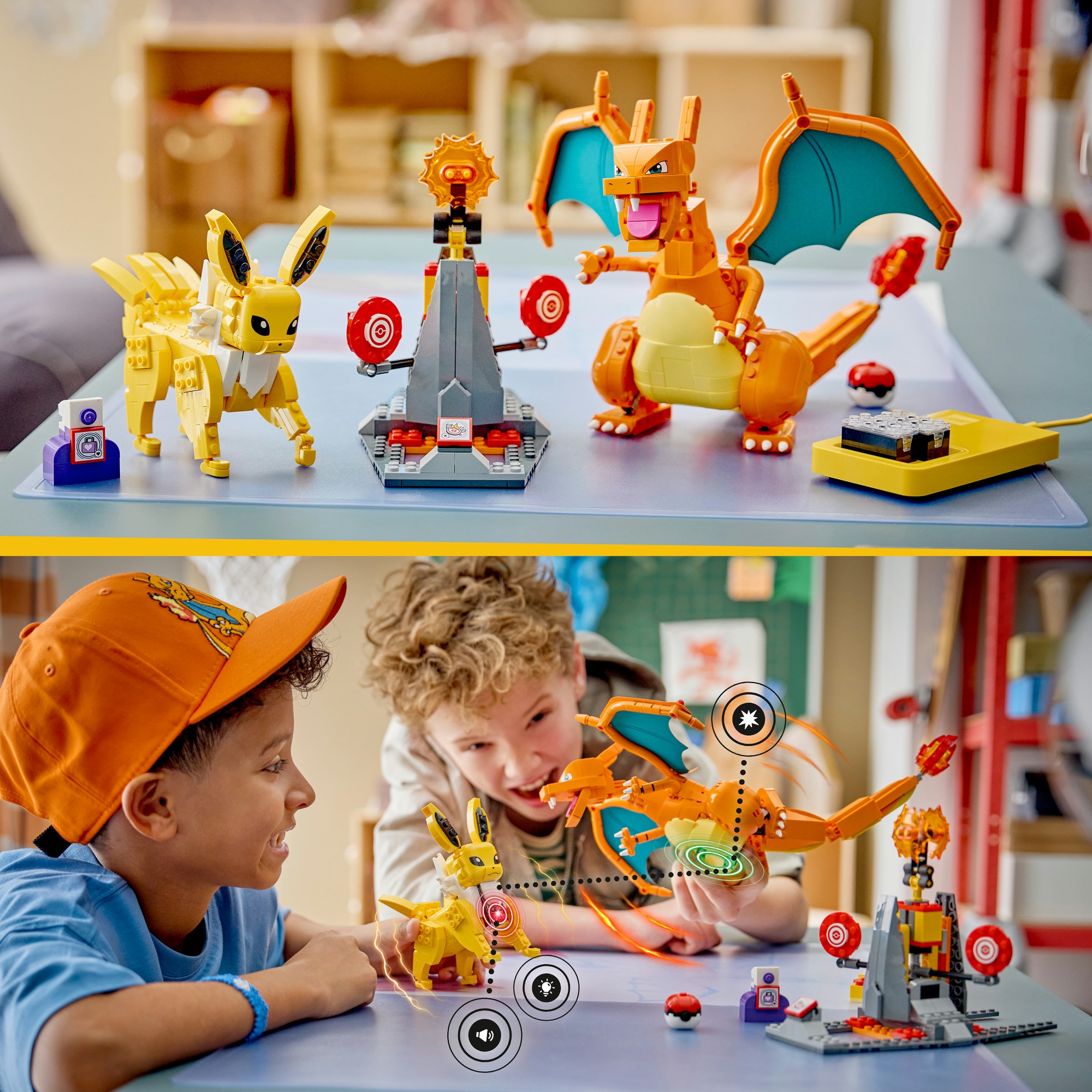 LEGO® Konstruktionsspielsteine »SMART Play: Ultimativer Showdown zwischen Glurak und Blitza (72167)« LEGO Pokémon; inklusive SMART Brick; mit Licht- und Soundeffekten