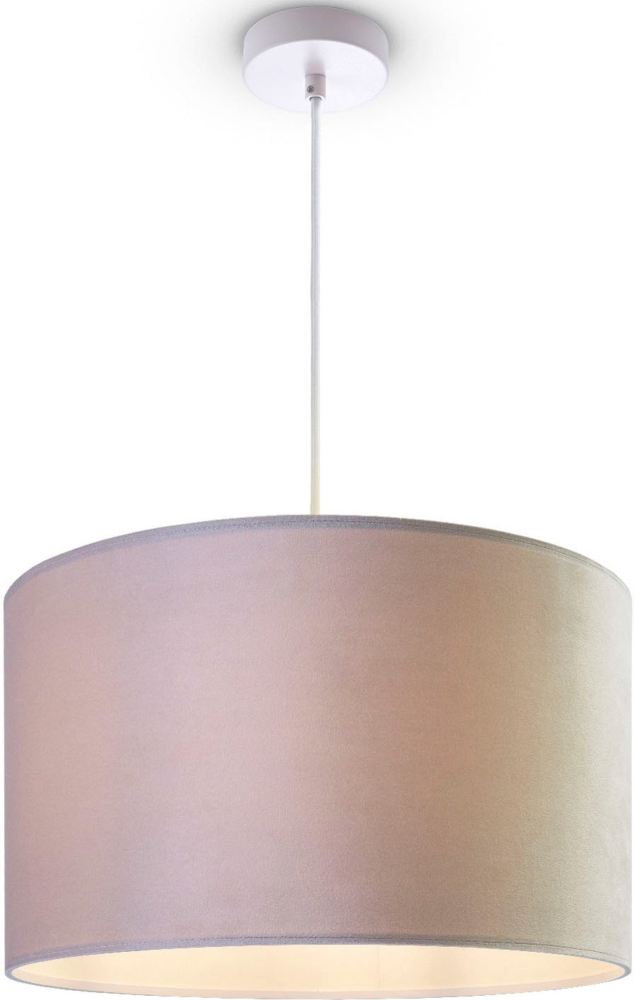 OTTO Home Pendelleuchte Wohnzimmer online Lampenschirm bestellen 1,5m Paco Unifarben »Hugo Color«, Velour Deko uni Kabel aus E27 bei