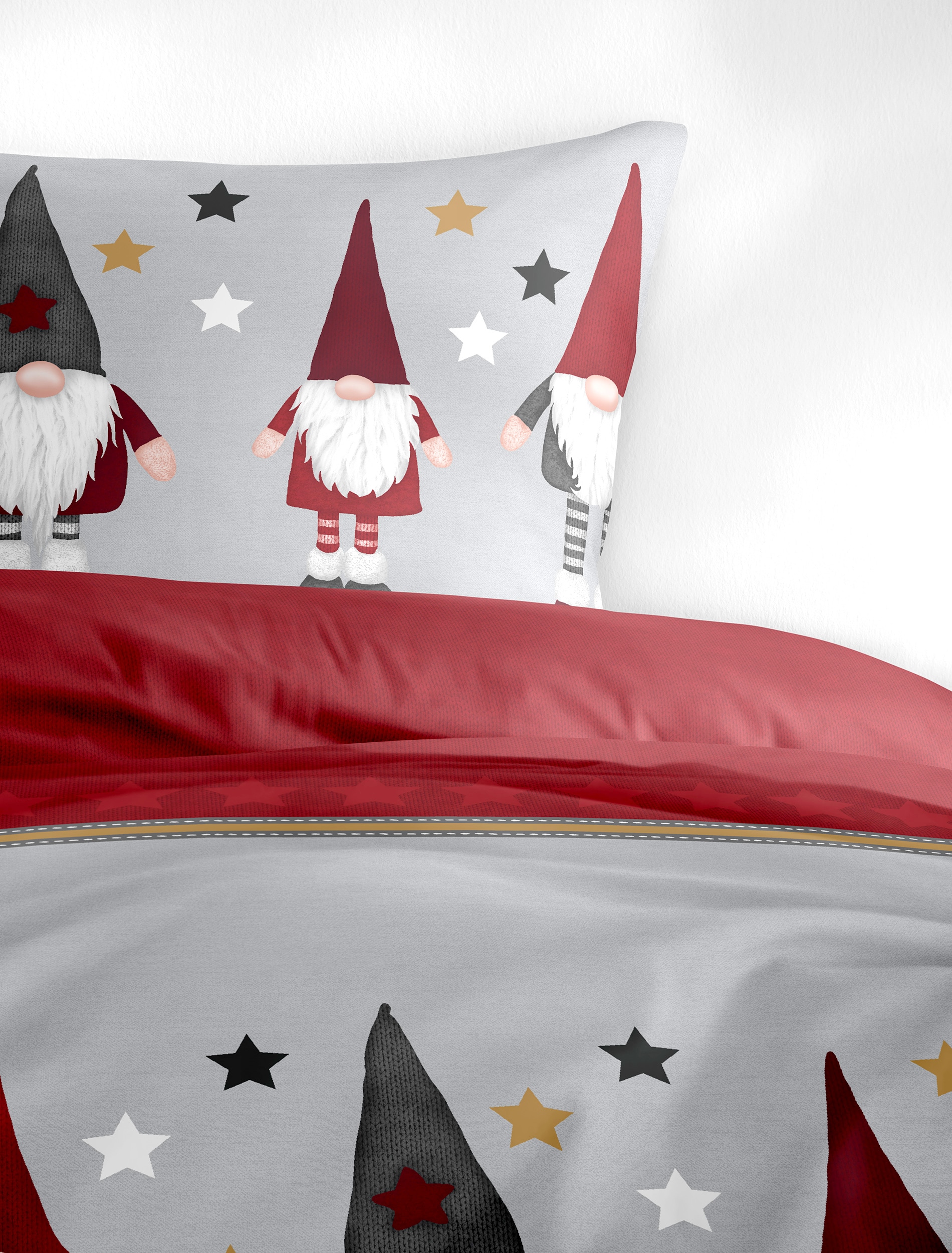 BIERBAUM Bettwäsche »4104« 2 Stk. tlg. Mako-Satin und Biber, 100% Baumwolle, pflegeleicht, kuschelig weich