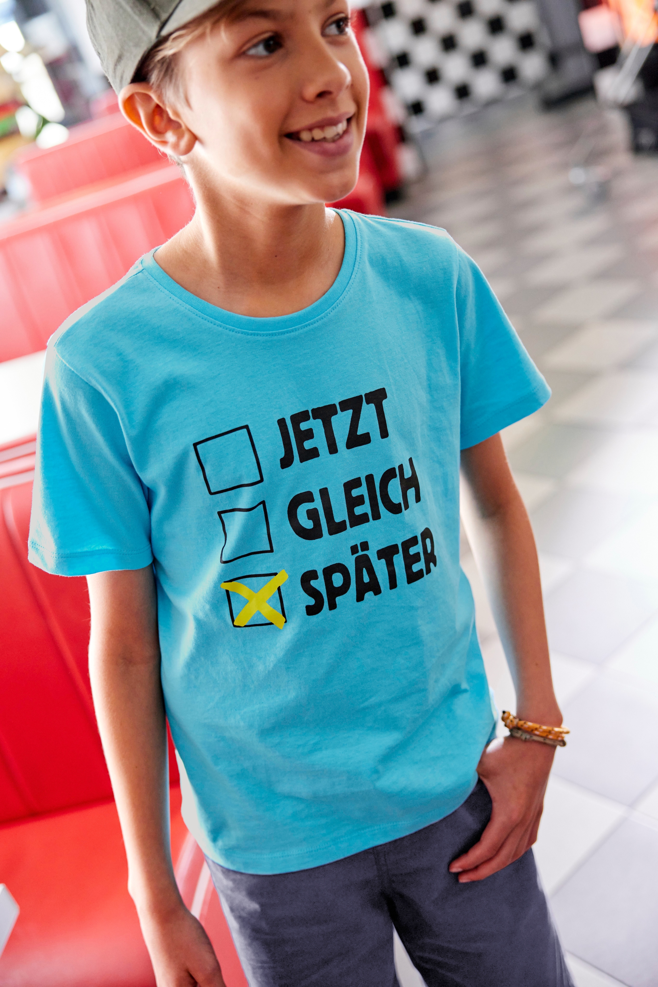 KIDSWORLD T-Shirt »SPÄTER«, Spruch online bei OTTO