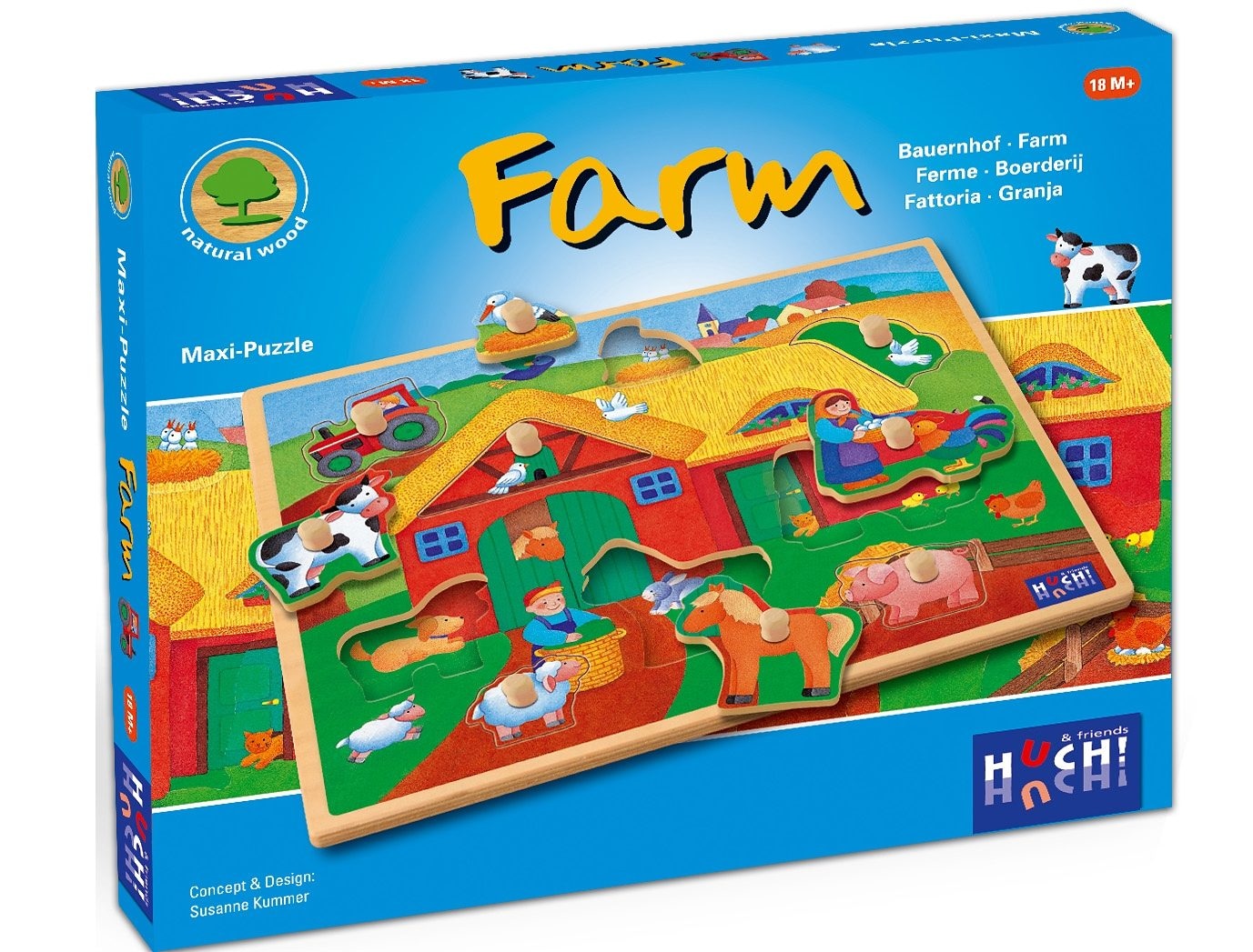 Puzzle »Wooden Line Farm«, 9 Maxi-Teile