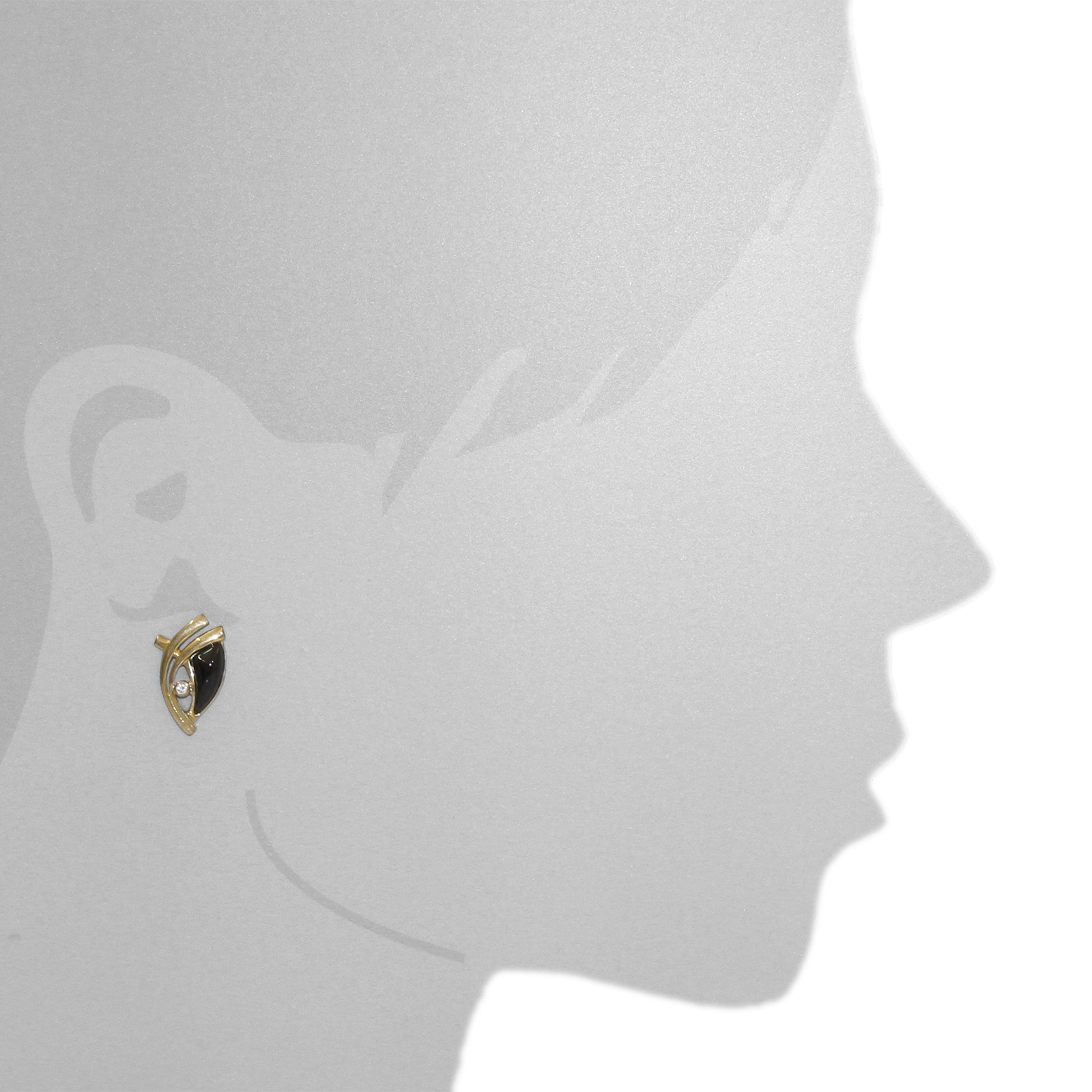 OSTSEE-SCHMUCK Paar Ohrstecker »- Tilda - Gold 333/000 - Onyx/Zirk.«