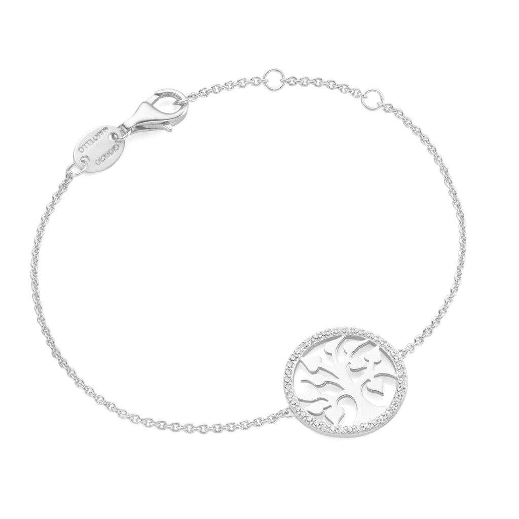 GIORGIO MARTELLO MILANO Armband »Armband Lebensbaum mit Zirkonia, Silber 925«