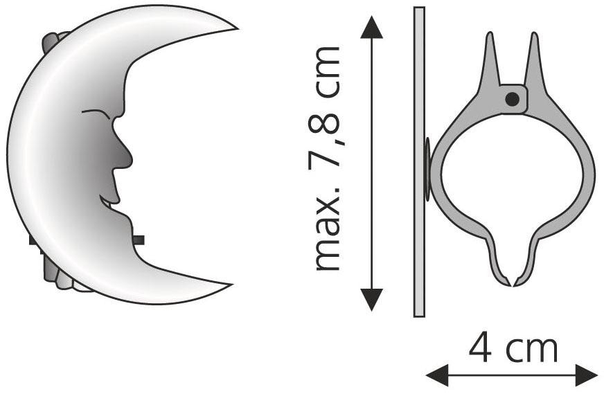 Liedeco Dekoklammer »Mond« für Gardinen, Vorhänge