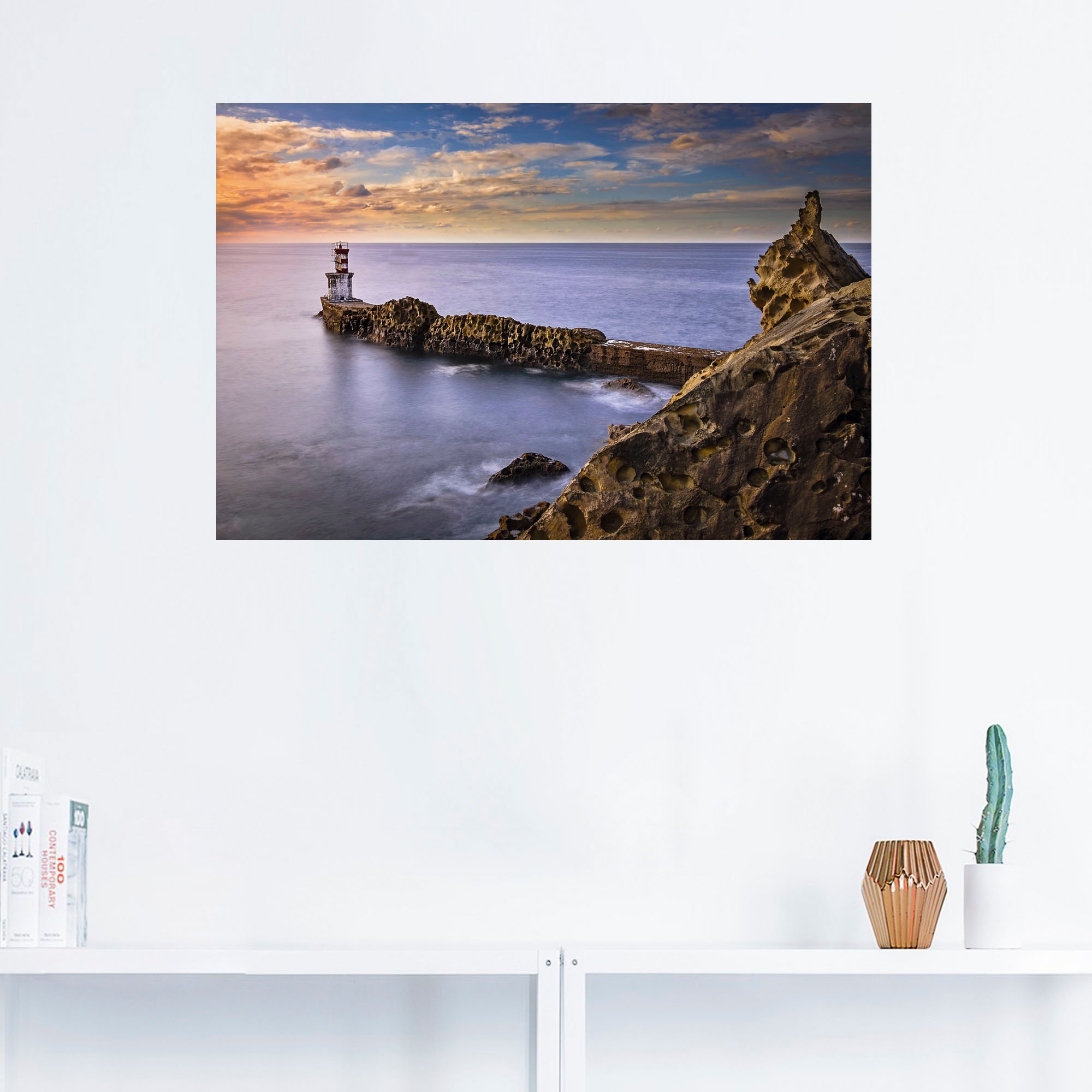 Artland Wandbild »Leuchtturm im Norden Spaniens«, Küste, (1 St.), als Alubild, Leinwandbild, Wandaufkleber oder Poster in versch. Größen