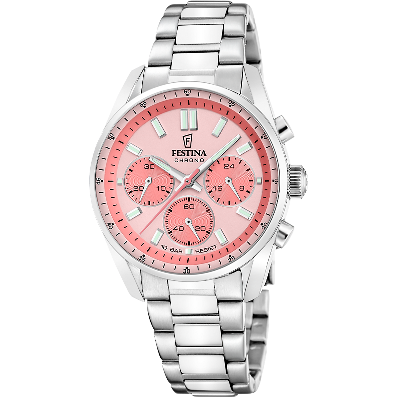Festina Chronograph »Boyfriend Collection« Quarzuhr, Armbanduhr, Damenuhr, Herrenuhr, Edelstahlarmband, analog