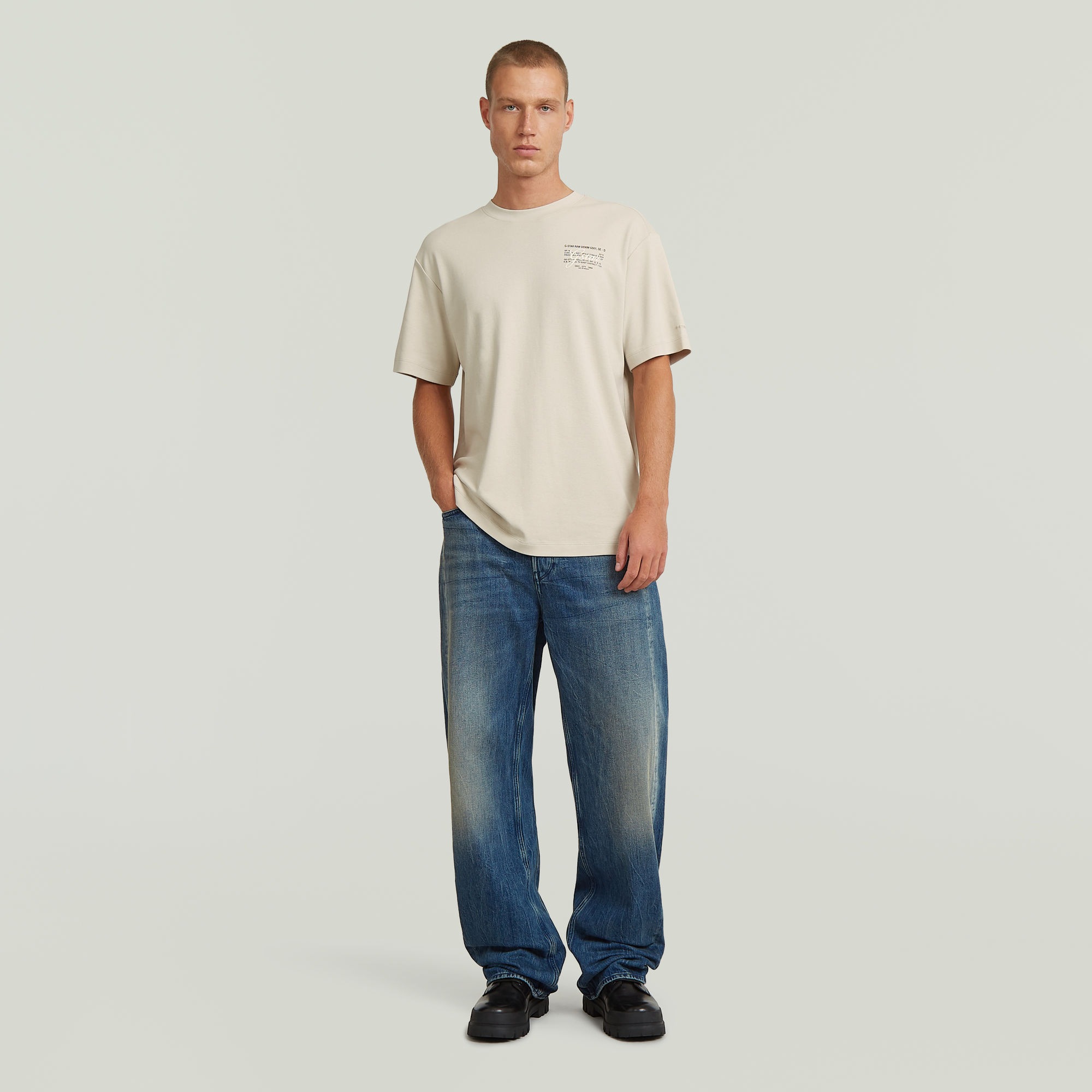 G-STAR T-Shirt »Script« mit kleinem Print auf der Brust, Regular Fit