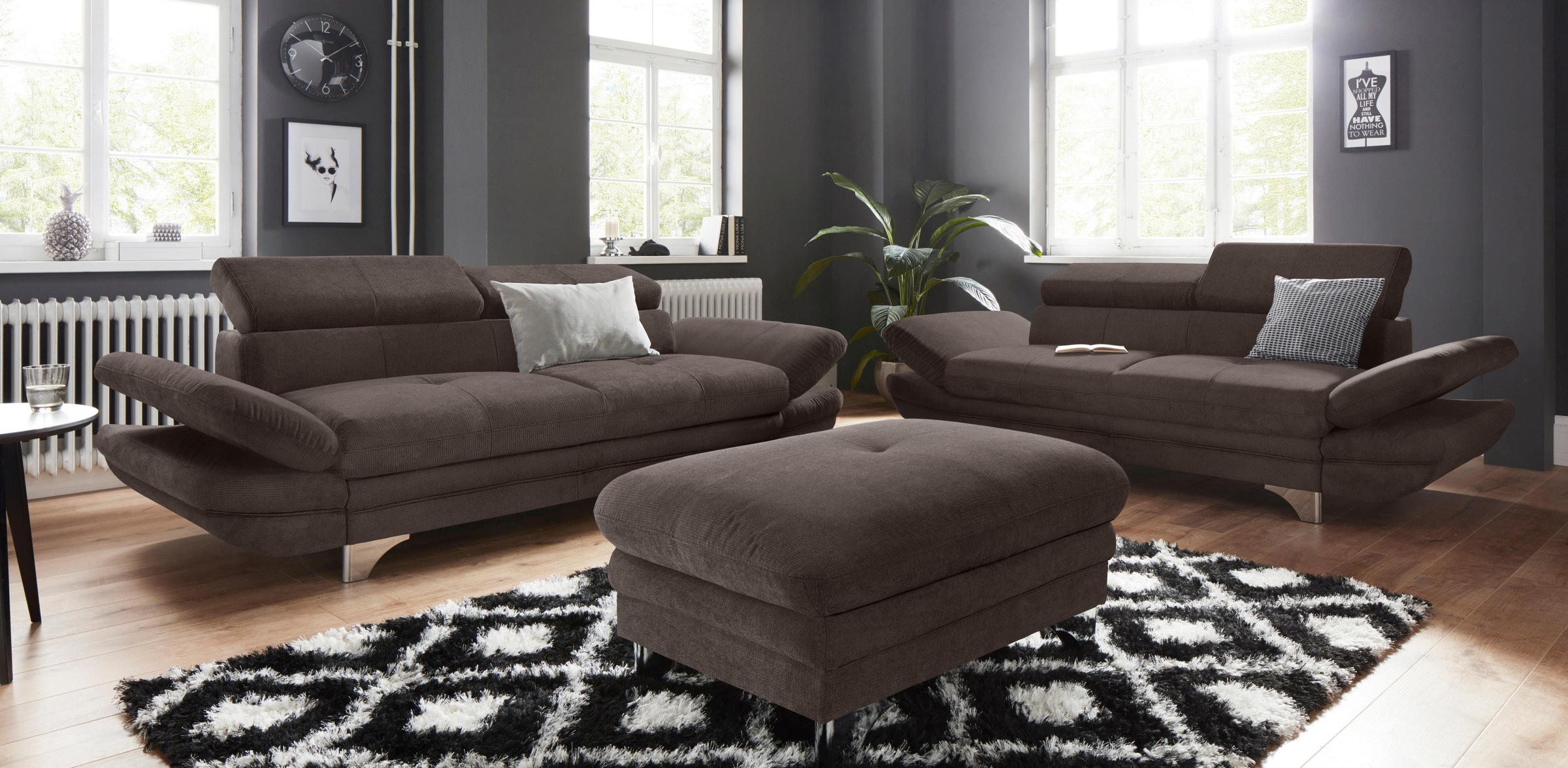 COTTA 2-Sitzer »Enterprise«, Big-Sofa, mit Armteilverstellung & Kopfteilverstellung