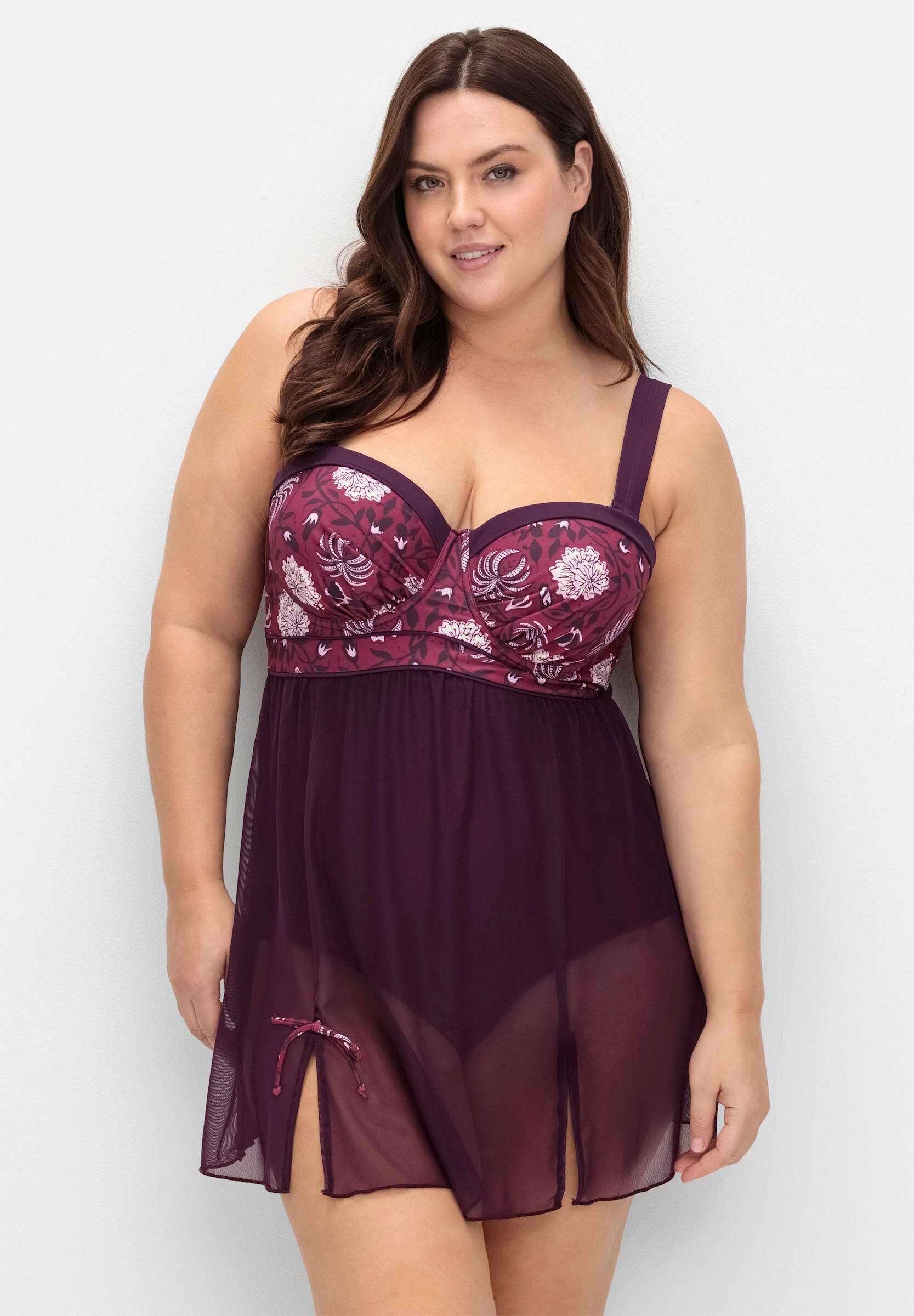 sheego by Joe Browns Tankini »Badekleid Badekleid mit Mesh-Rock«