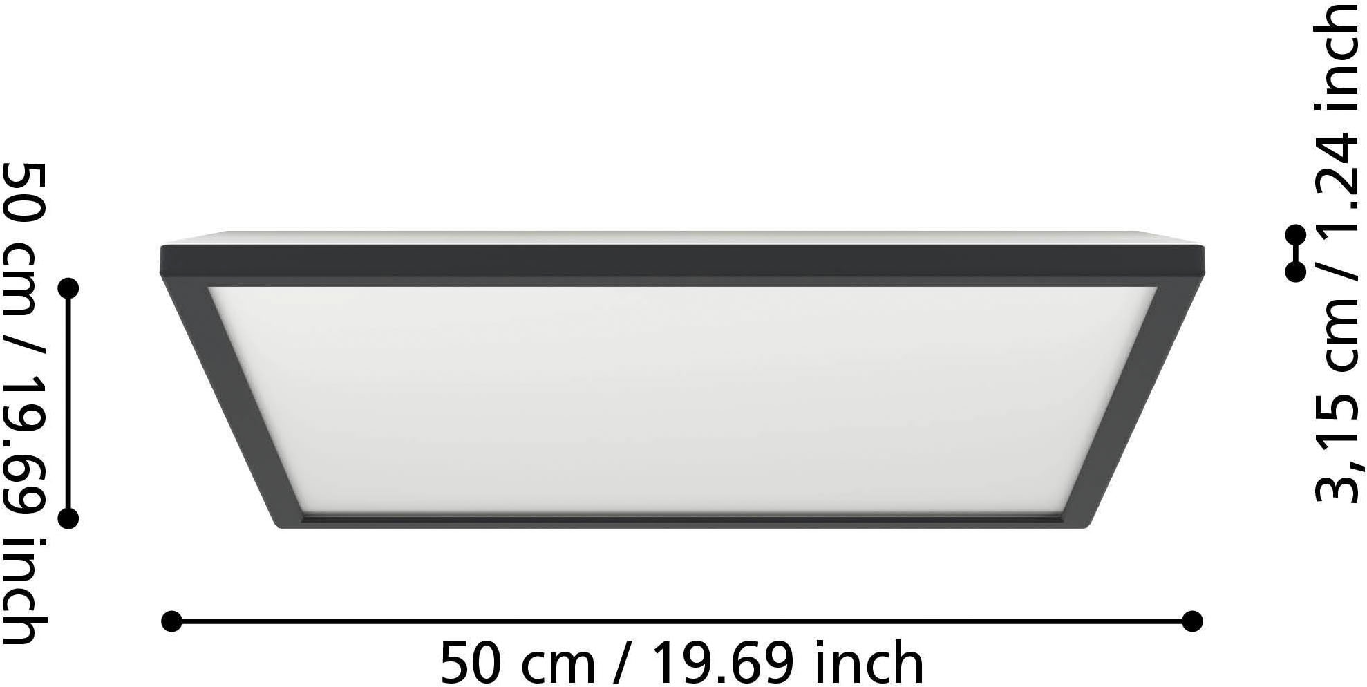 EGLO Deckenleuchte »Rovito Deckenlampe, Deckenbeleuchtung, Badlampe, Kunststoff, IP44« LED-Modul 1 Stk. Kaltweiß | Neutralweiß | Warmweiß Wand-/Deckenleuchte - L50 x B50 x H3,2 cm - schwarz - 17W inkl.