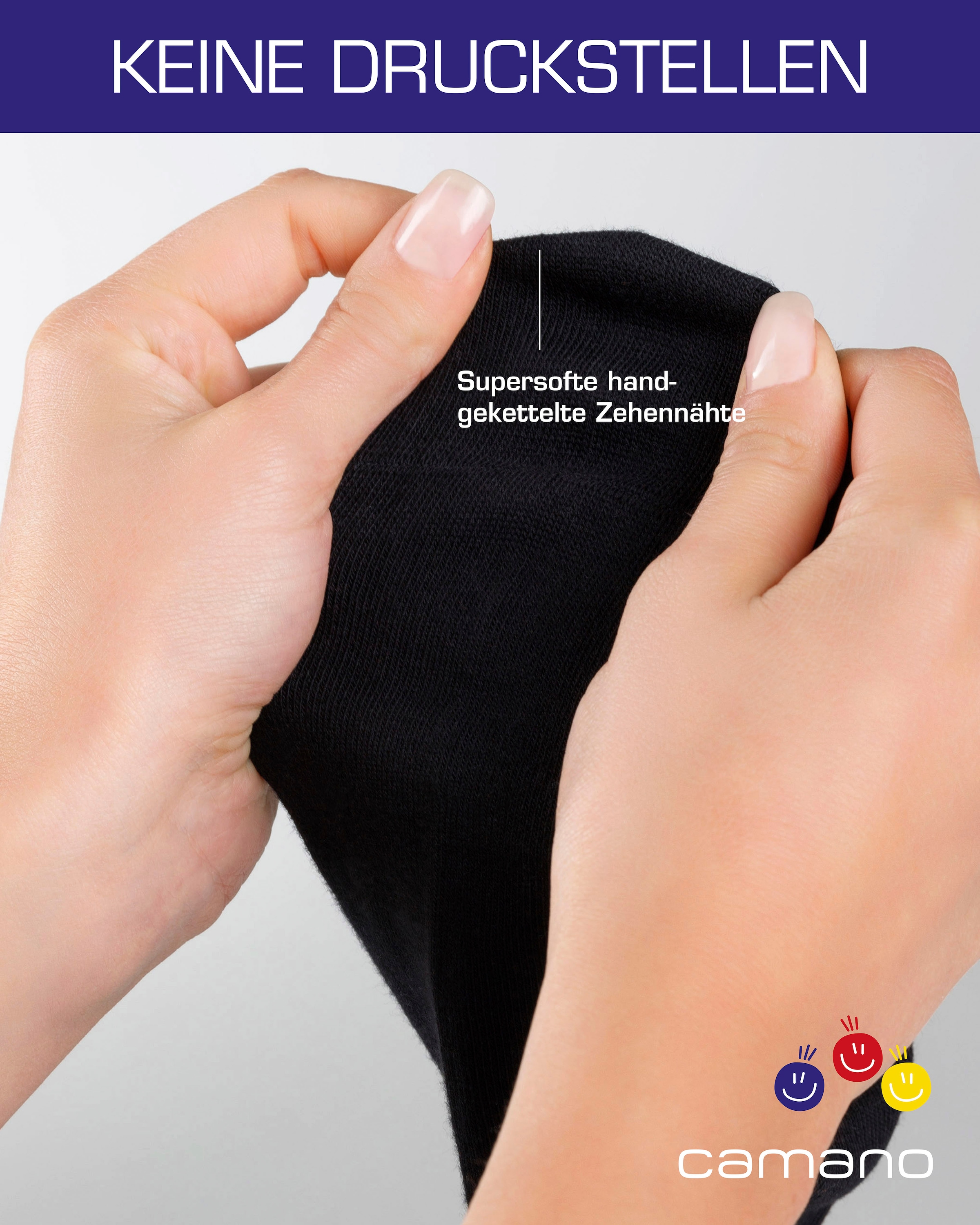 Camano Socken »ca-soft« 6 Paar,  mit Komfortbund und gepolsterten Zehen-/Fersenbereich