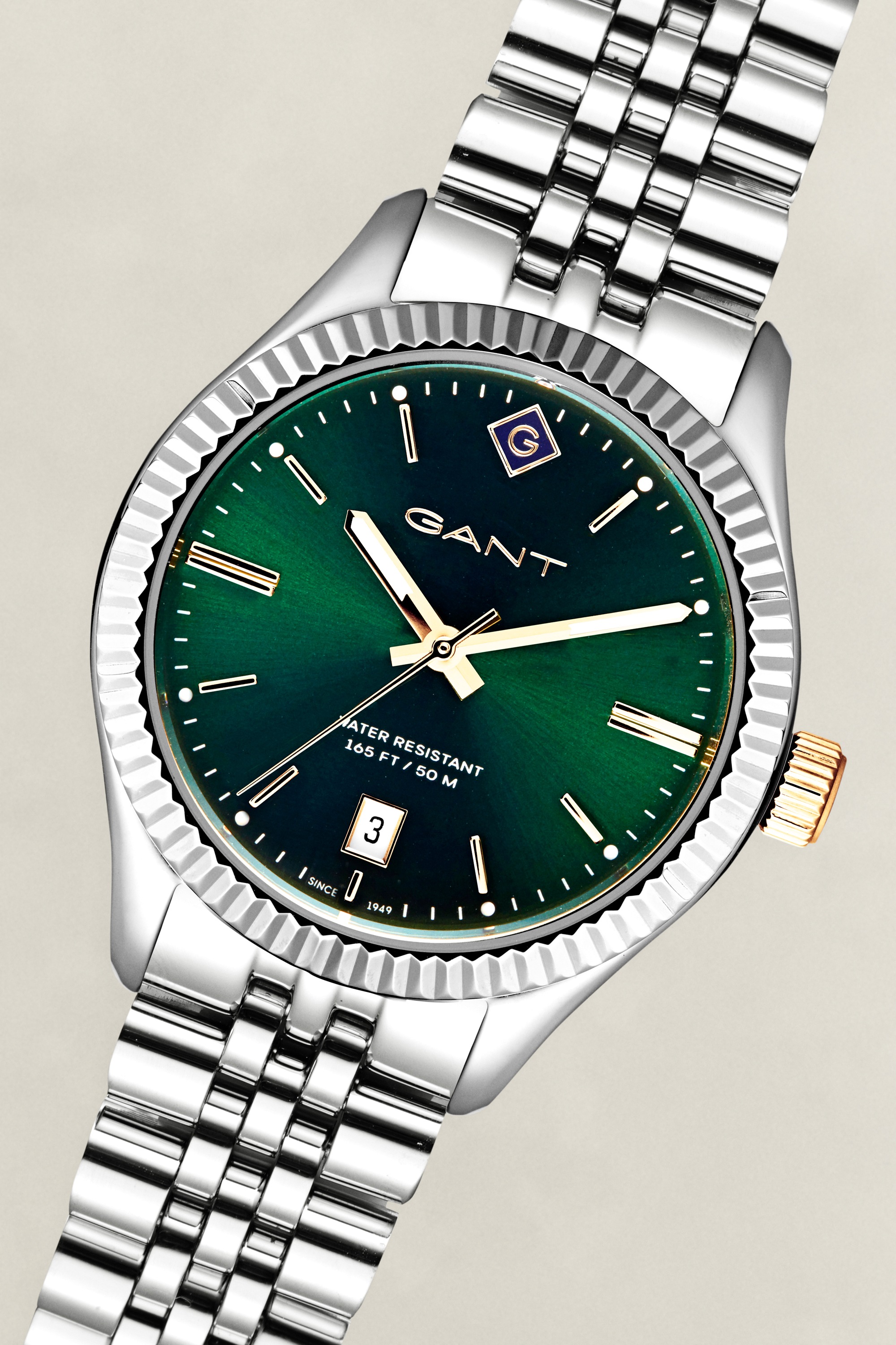 Gant Quarzuhr »Sussex« Armbanduhr, Damenuhr, Edelstahlarmband, analog, Tag