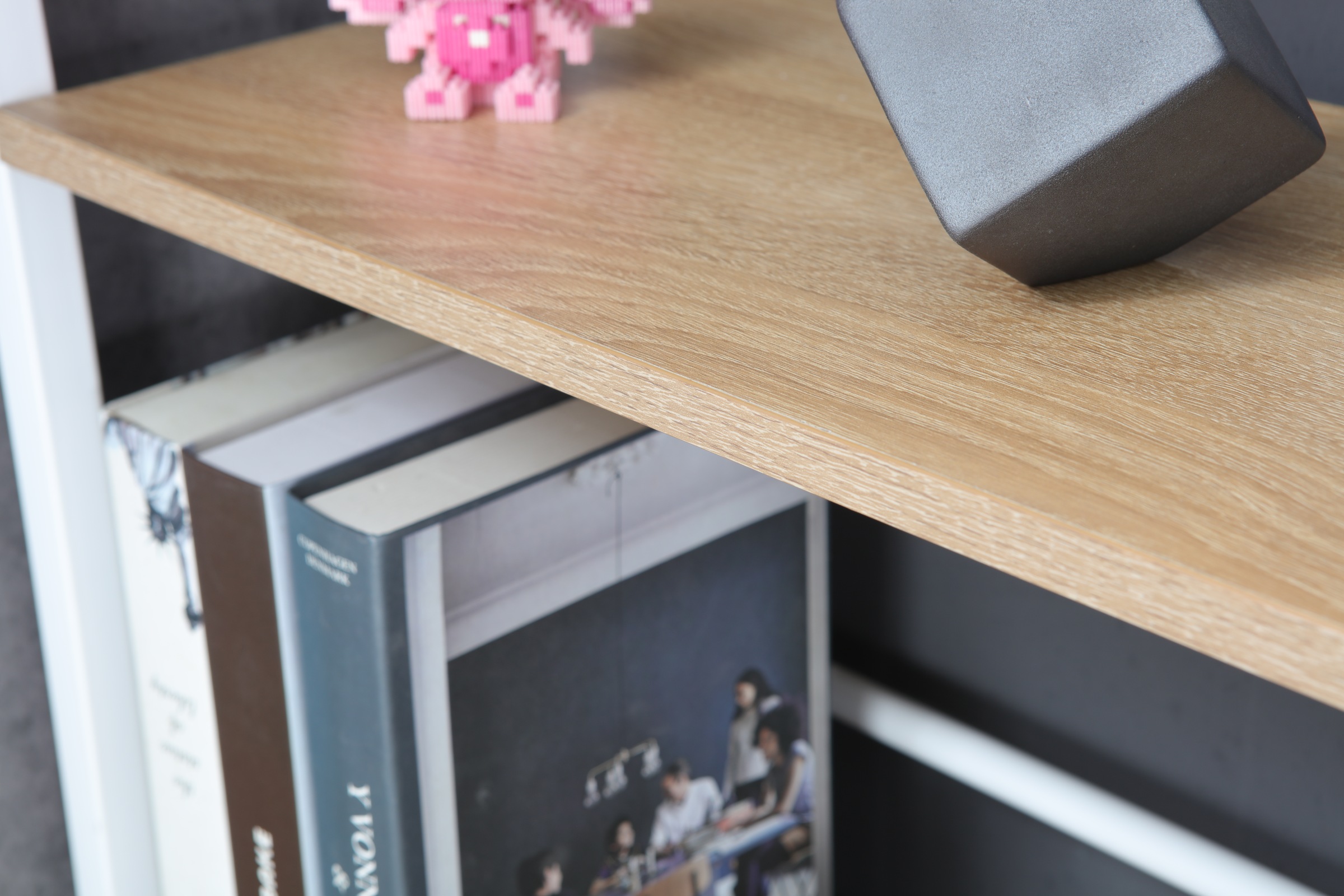 INOSIGN Regal-Schreibtisch »Lonas, Computertisch, Nähtisch mit Metallgestell,«, Regal links/rechts montierbar, Breite 120 cm, Arbeitshöhe 72,5 cm
