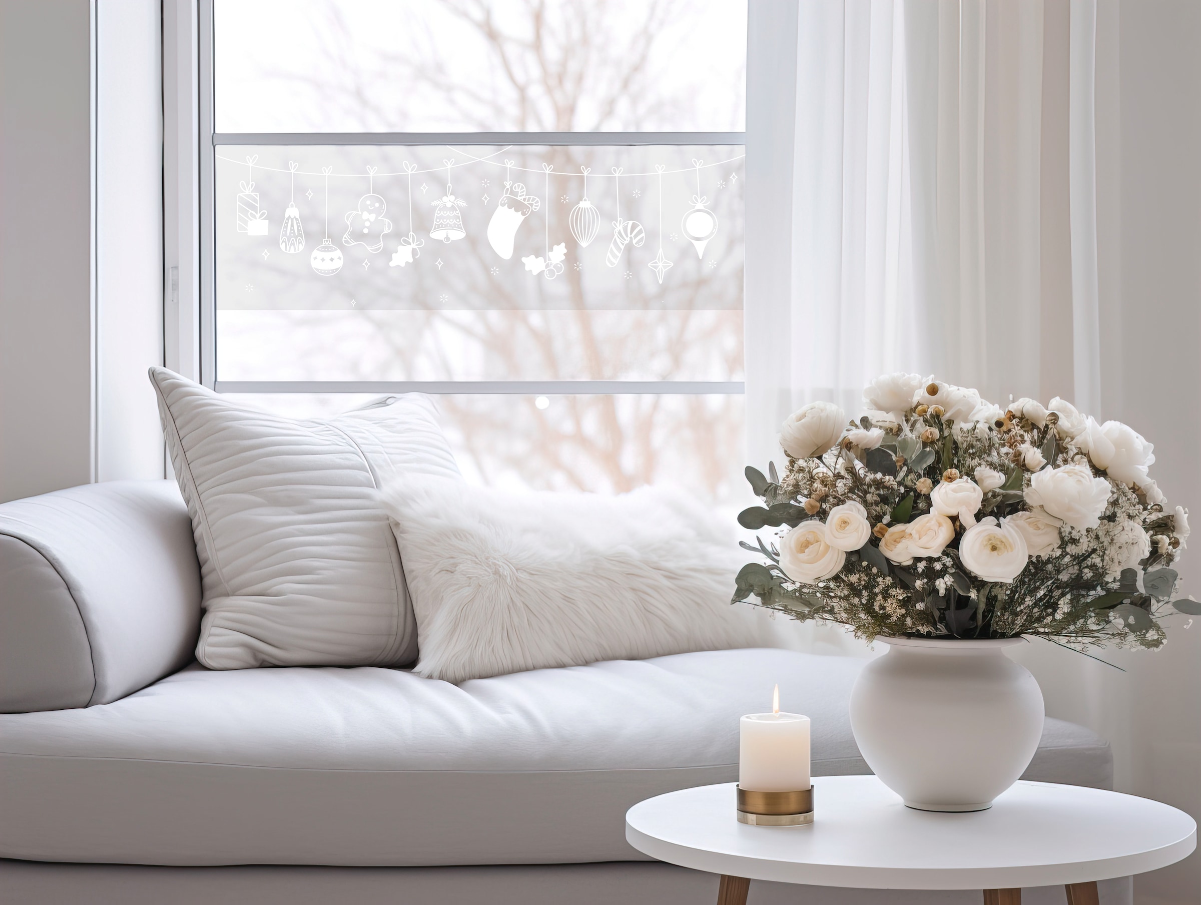 GARDINIA Fensterfolie »Statische Deko-Folie X-Mas Girlande halbtransparent 20 x 150 cm« 1 Stk. halbtransparent statisch haftend