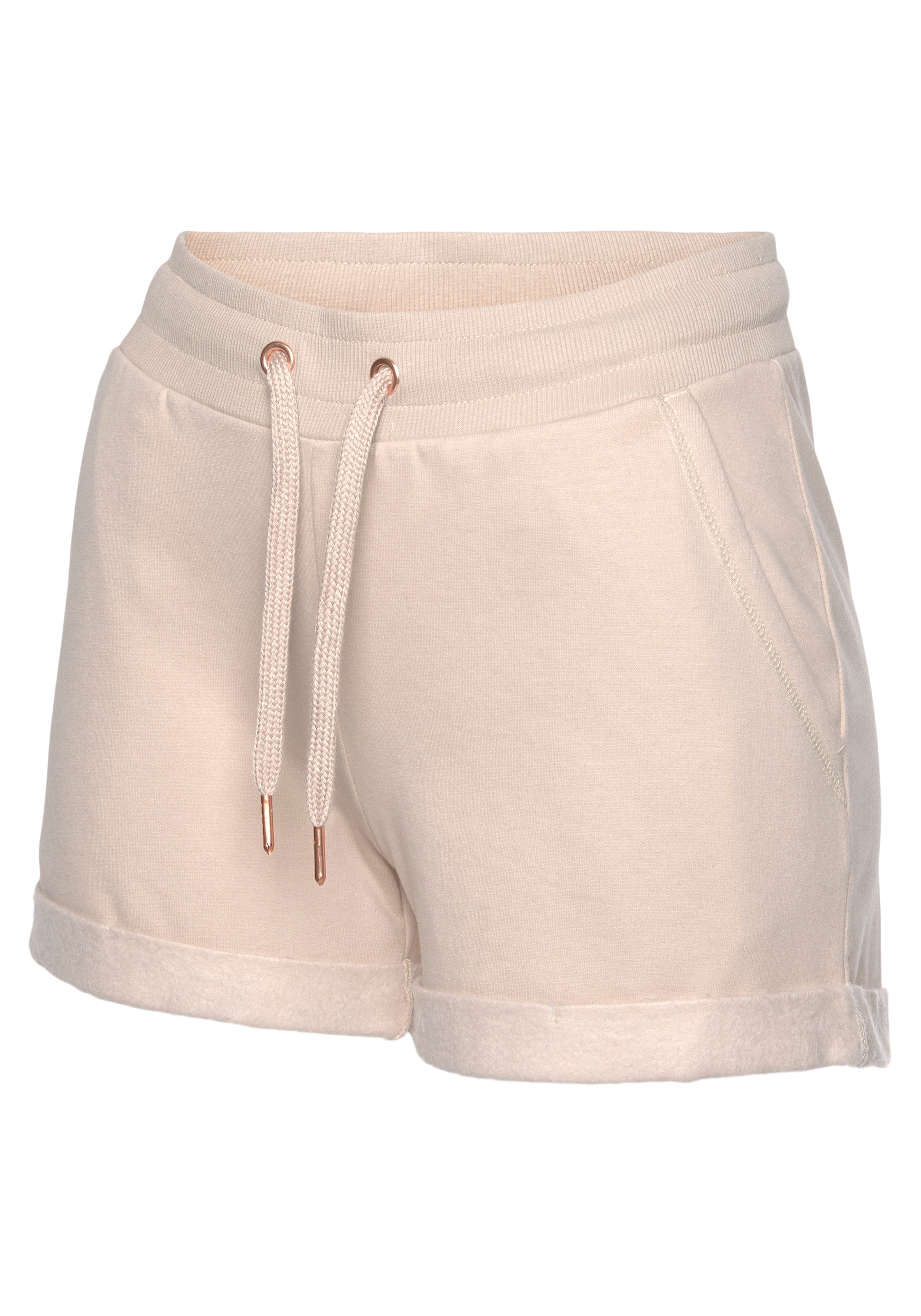 LASCANA Shorts, mit Rippbündchen und Umschlagsaum, Loungewear