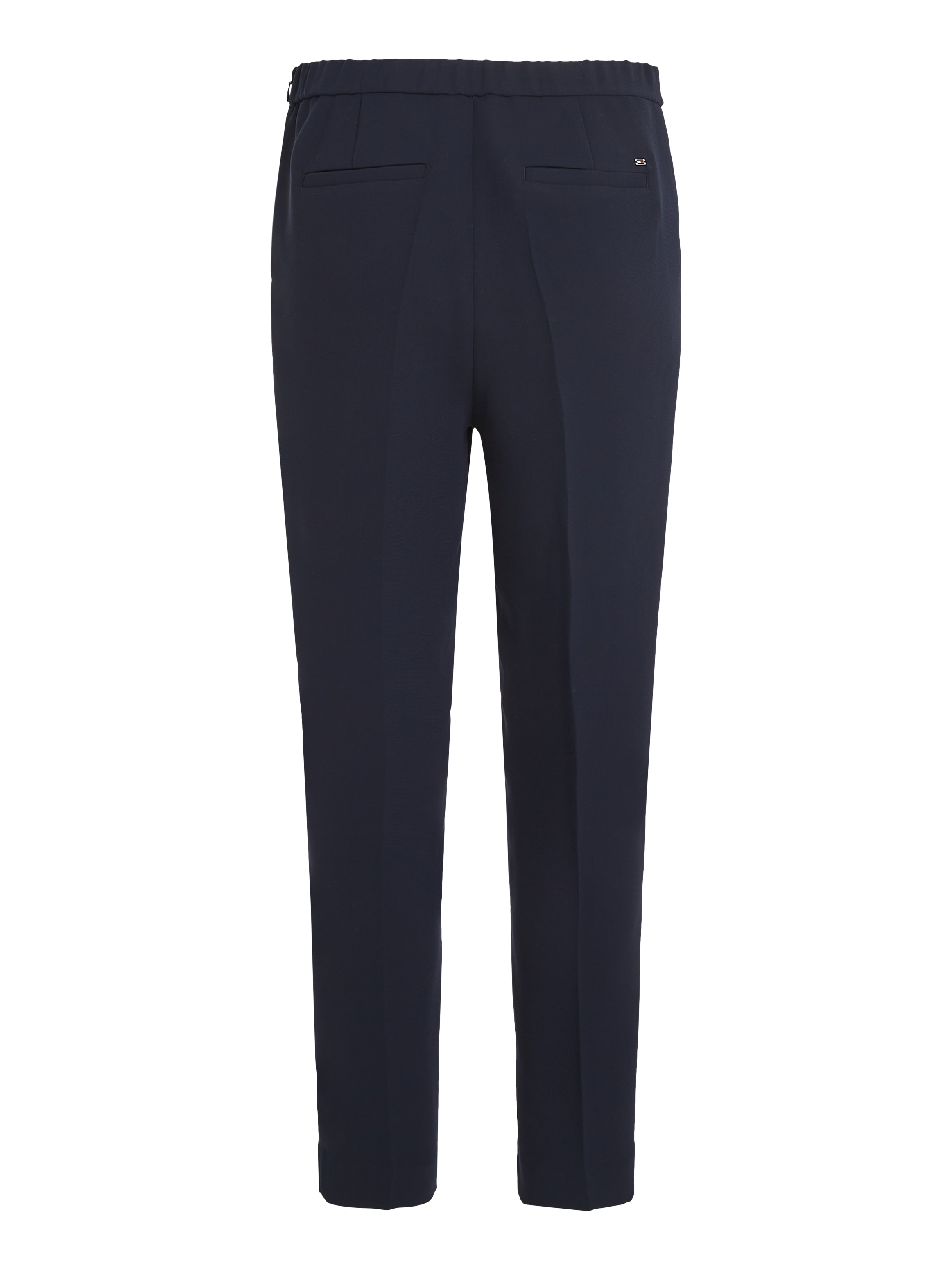 Tommy Hilfiger Webhose »CREPE SLIM PULL ON PANT«, mit Metalllabel, Bügelfalten