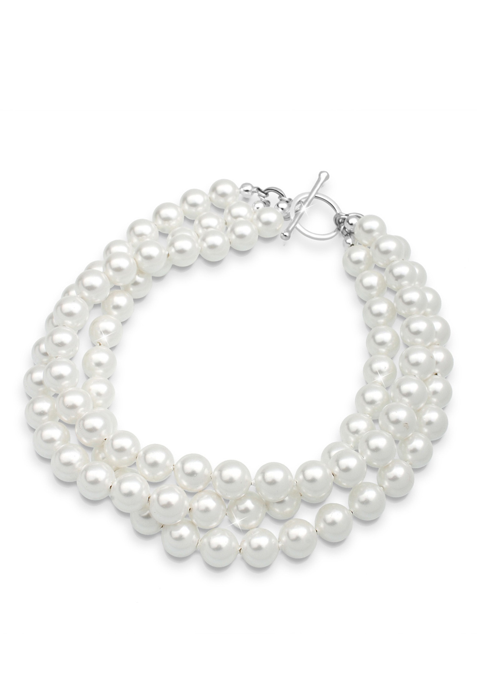 Elli Armkette »Armband Süßwasserzuchtperlen 925 Sterling Silber«