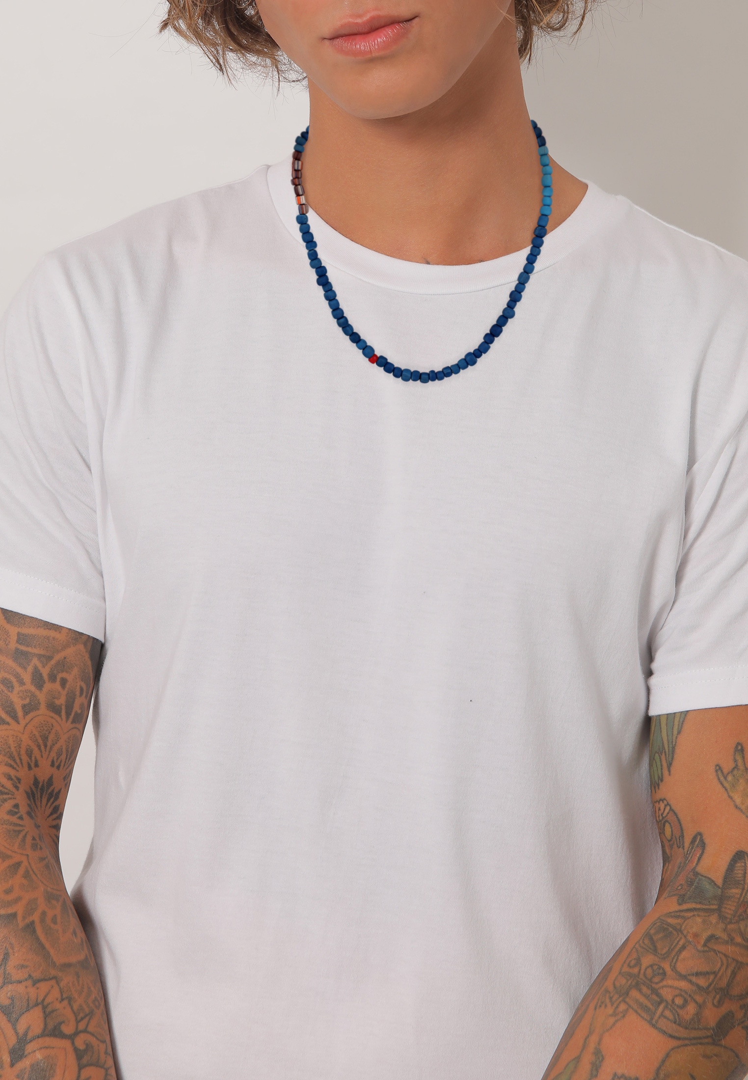 Kuzzoi Silberkette »Halskette Glas Beads Urban Style 925 Silber«