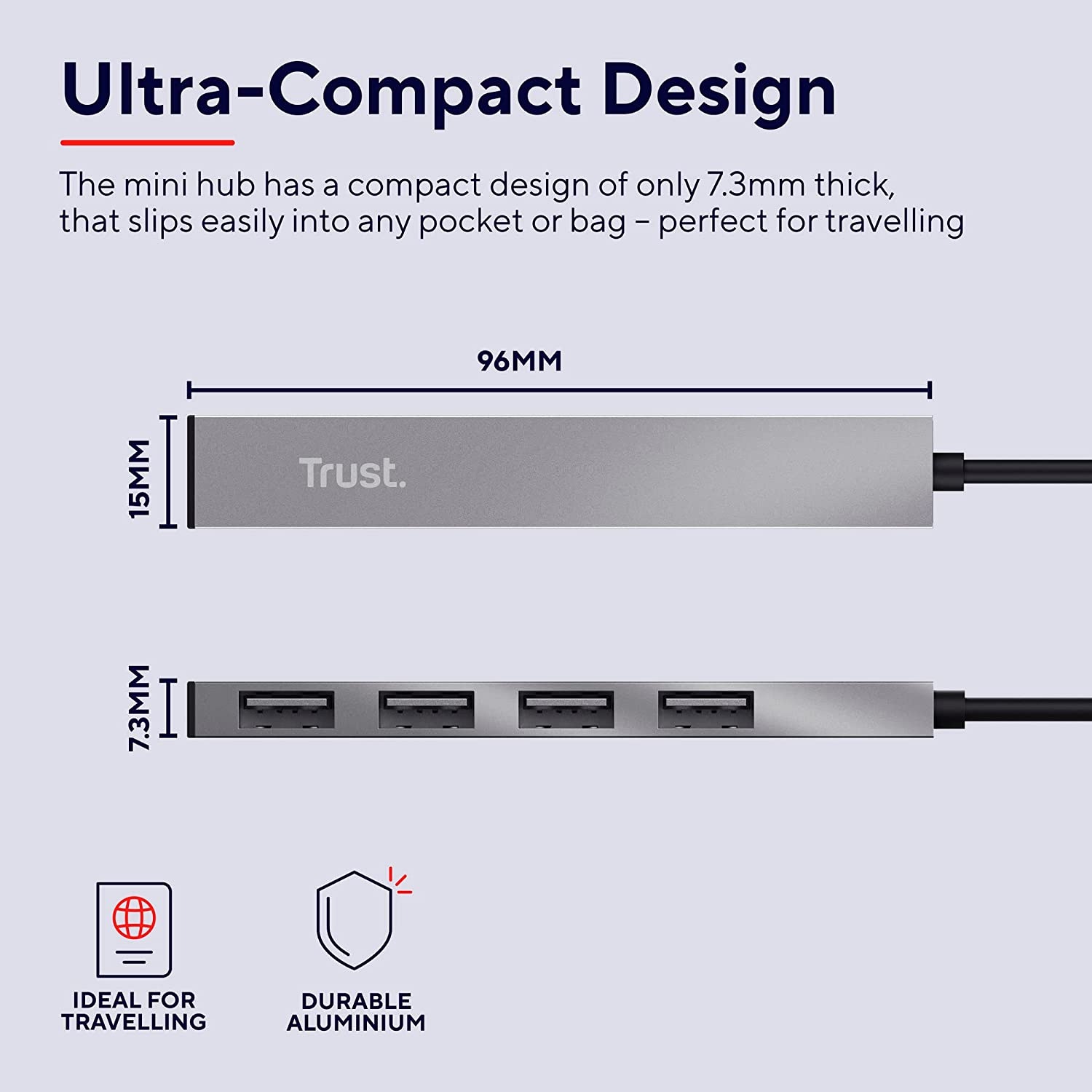 Trust Adapter »HALYX 4-PORT MINI USB HUB«