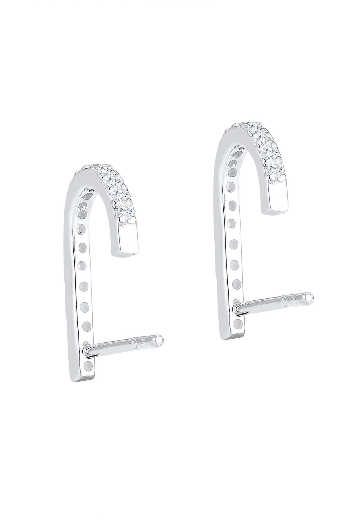 Elli Paar Ohrstecker »Ohrringe Ohrstecker Suspender Zirkonia Weiß 925 Sterling Silber«